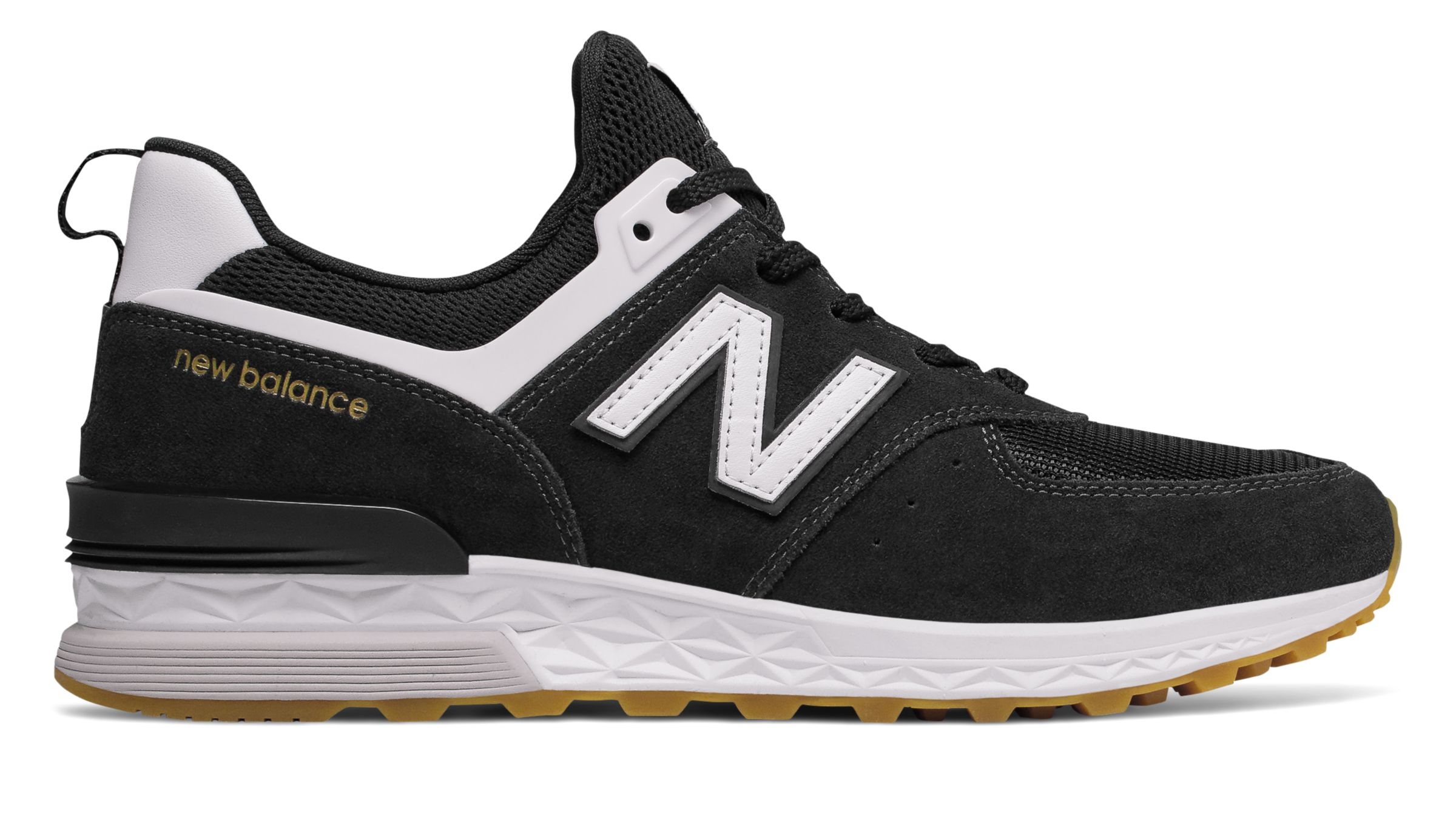 new balance 574 sport black white