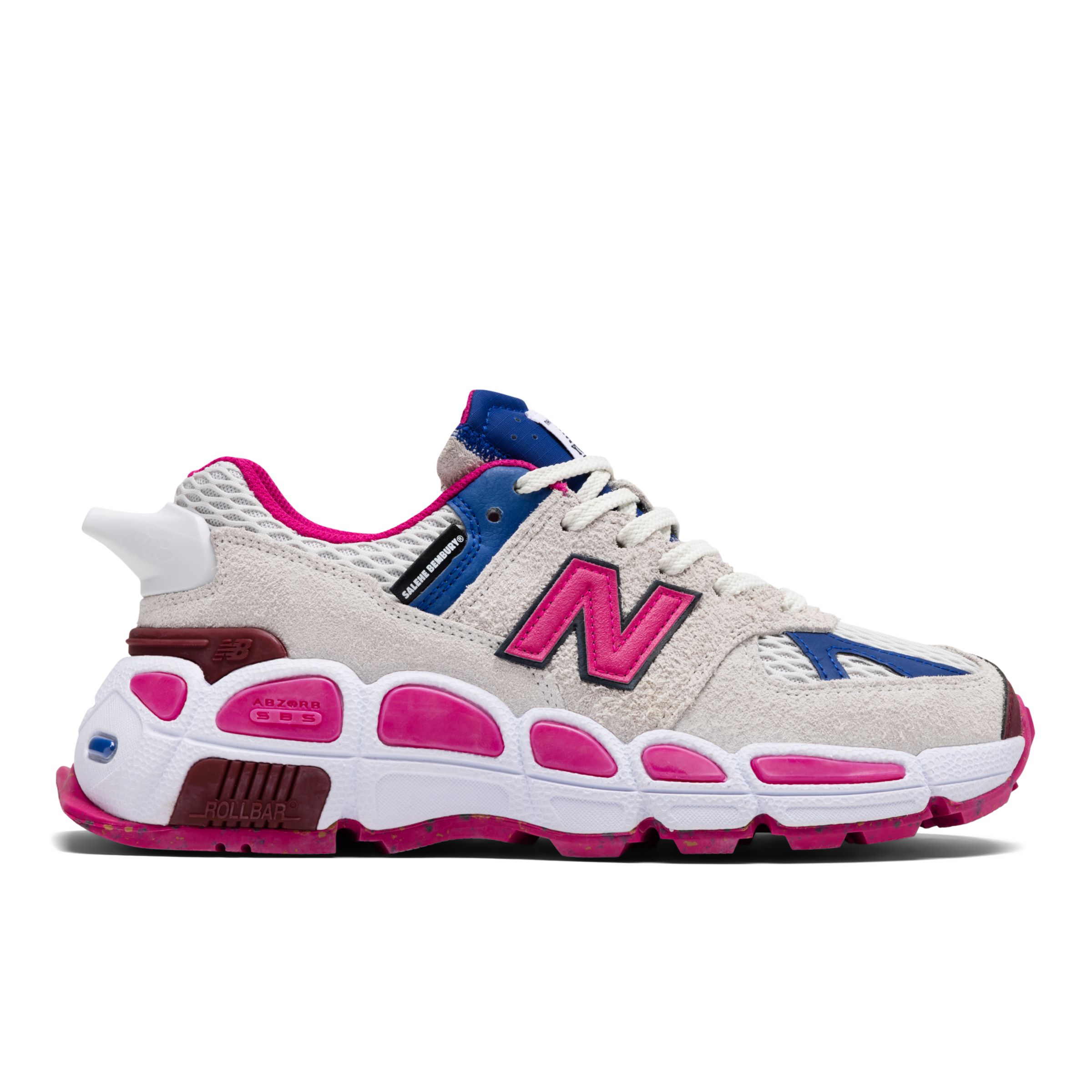 new balance pink and blue sneakers