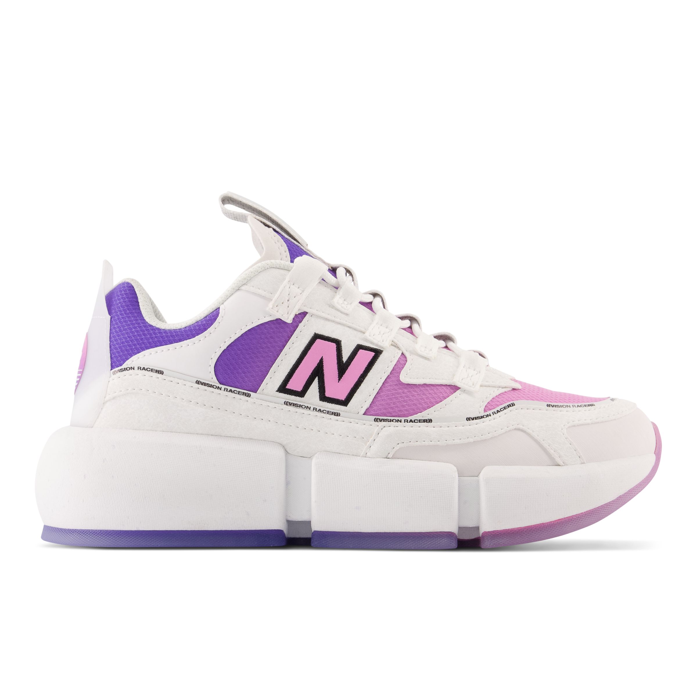 

New Balance Homme Vision Racer en Blanc/Mauve, Synthetic, Taille 41.5 Large