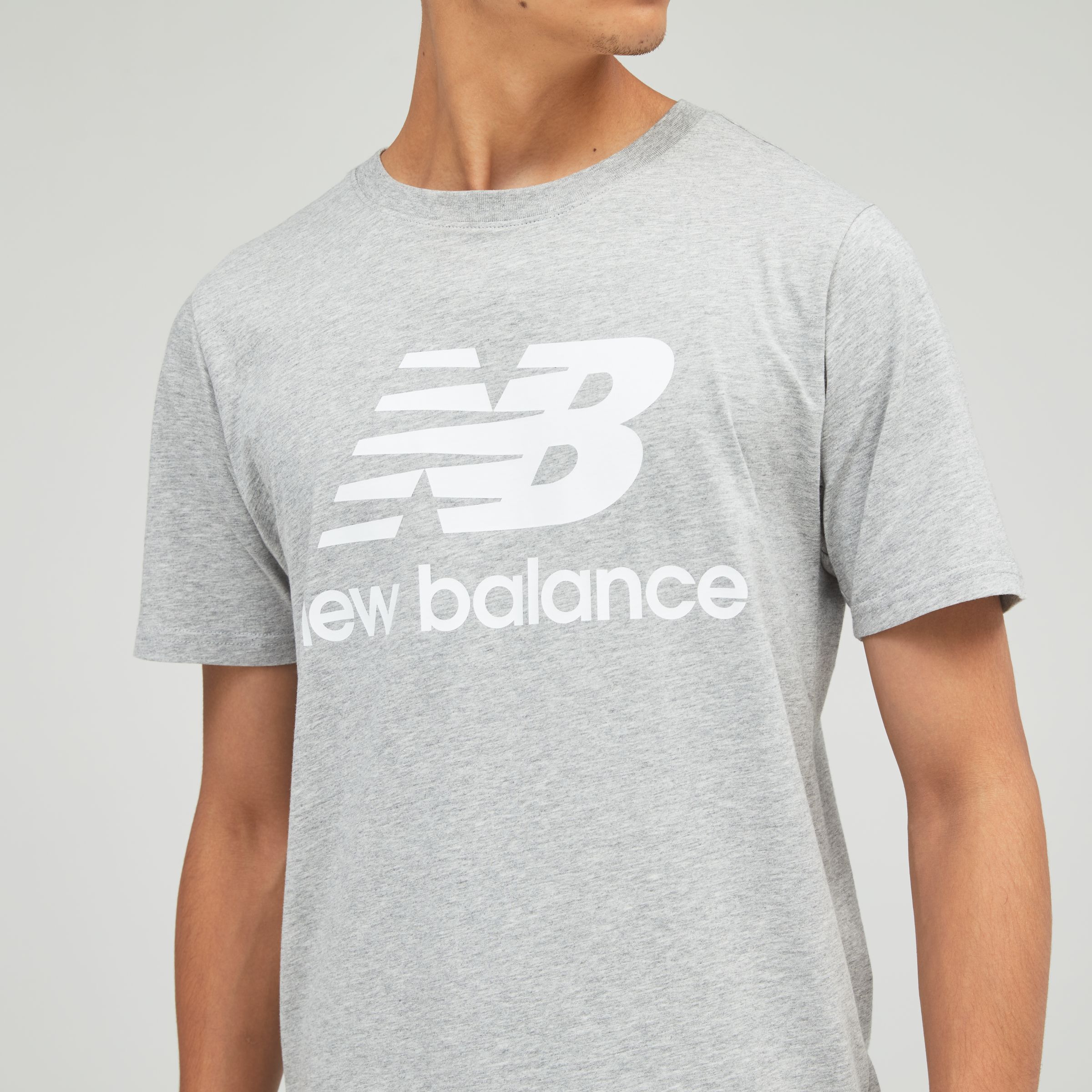 new balance essentials stacked logo tee