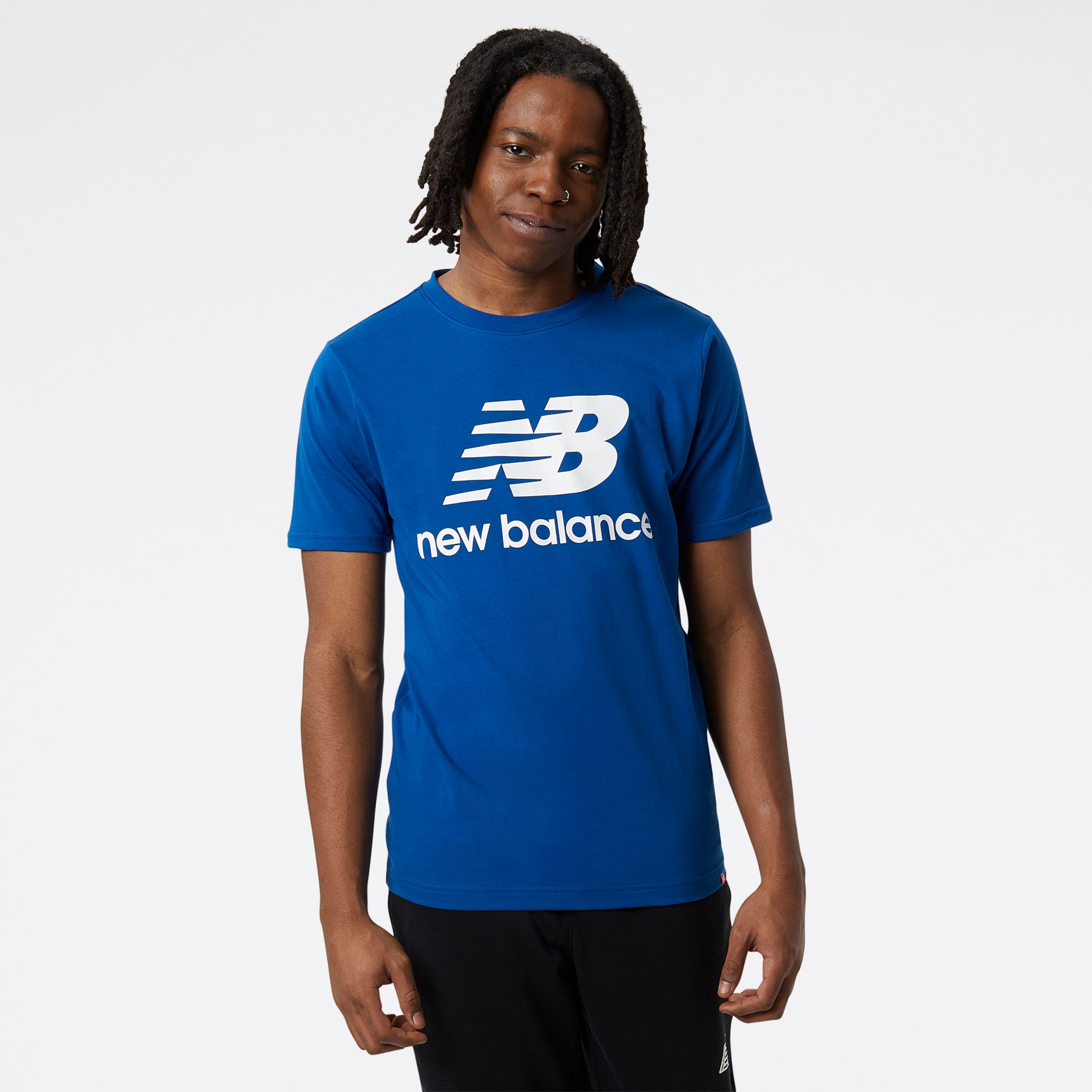 New Balance Men's NB Essentials Stacked Logo Tee | eBay