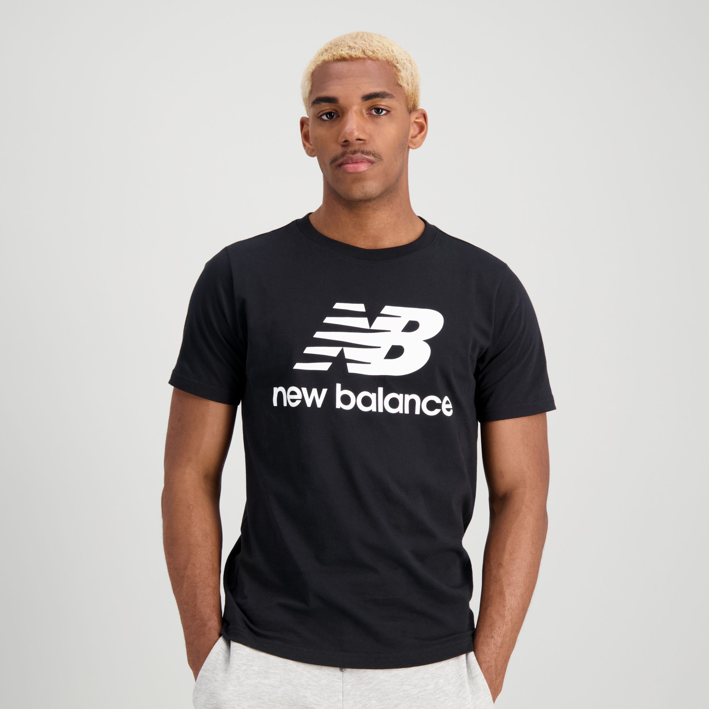 New Balance Men\'s NB Essentials Stacked Logo Tee | eBay