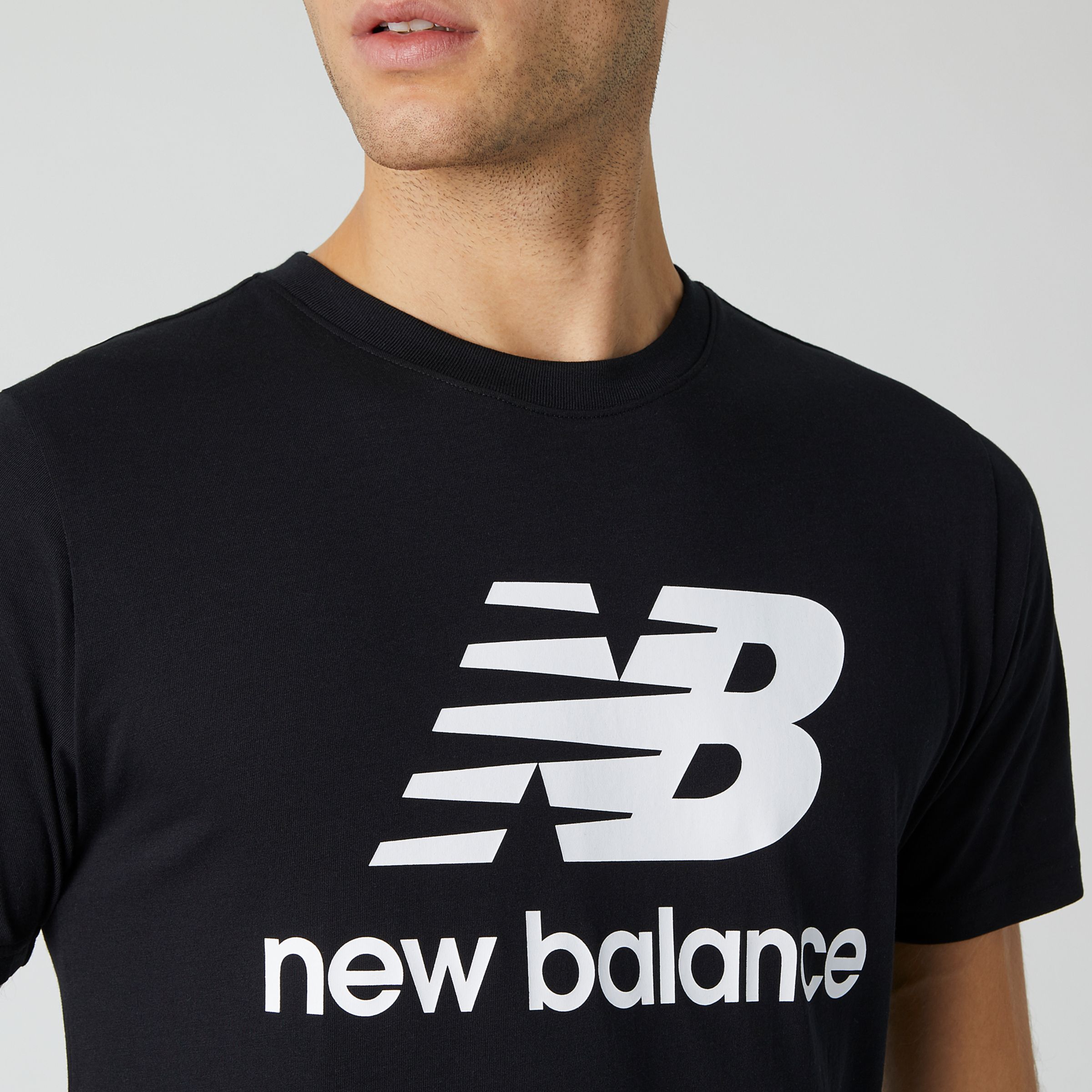 new balance essentials stacked logo tee