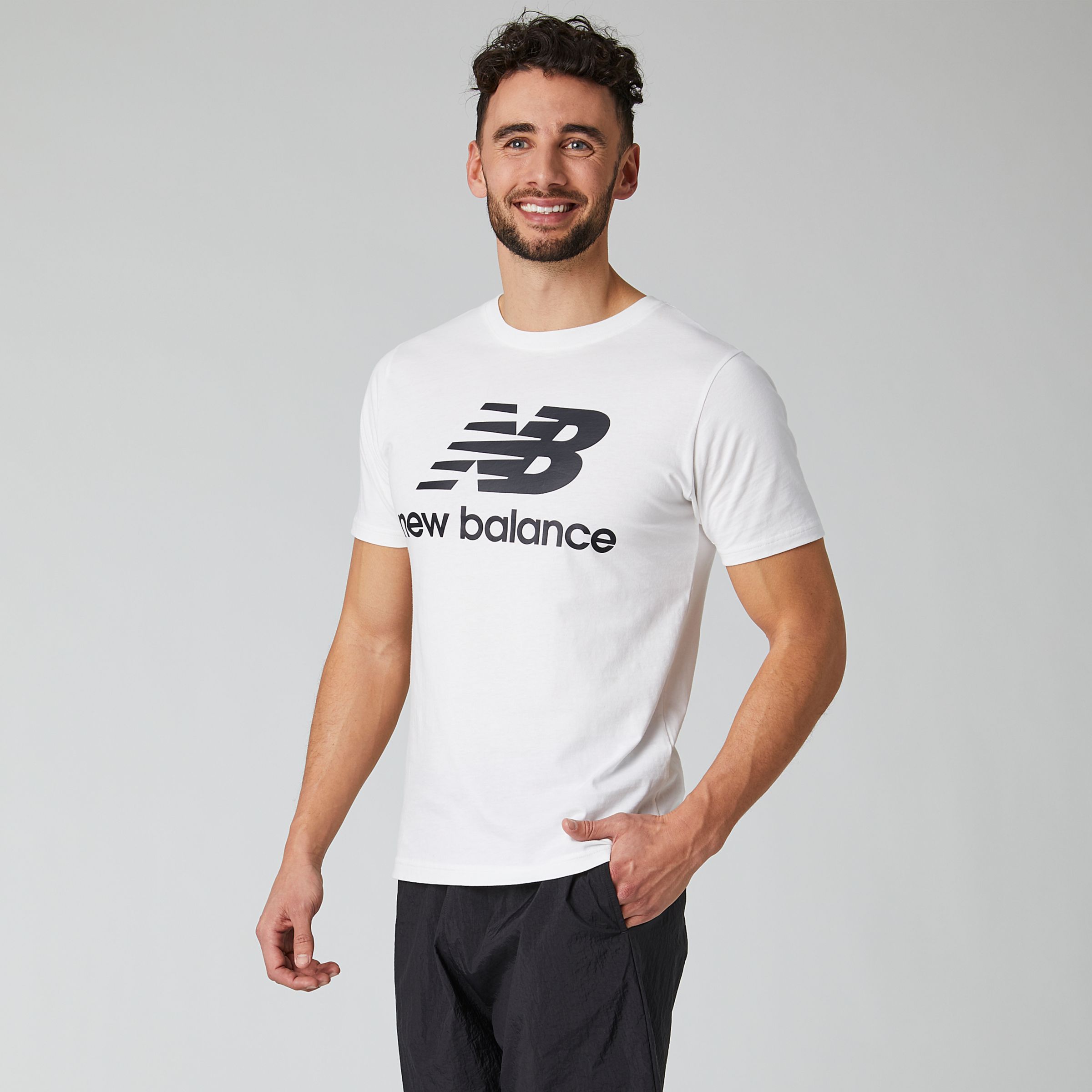 new balance stacked logo tee