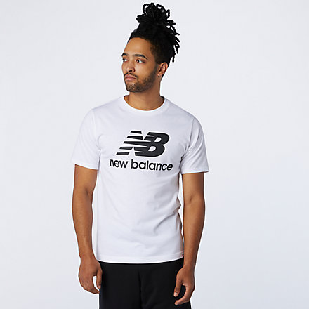 New Balance NB Essentials Stacked Logo Tee, MT01575WT image number null