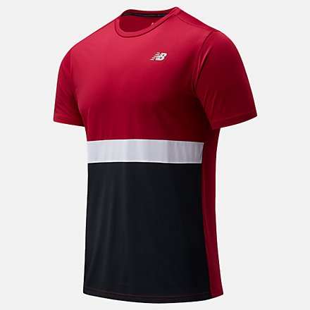New Balance Striped Accelerate Short Sleeve, MT03207HOR image number null