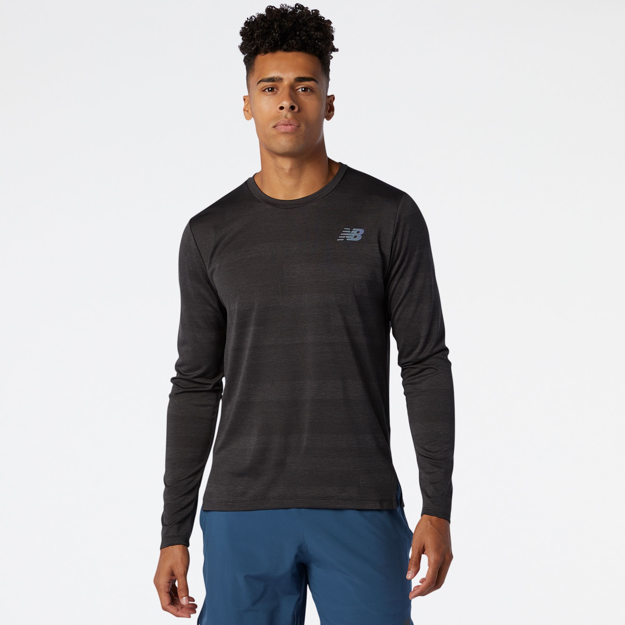 adidas men's essentials jacquard crew long sleeve shirt