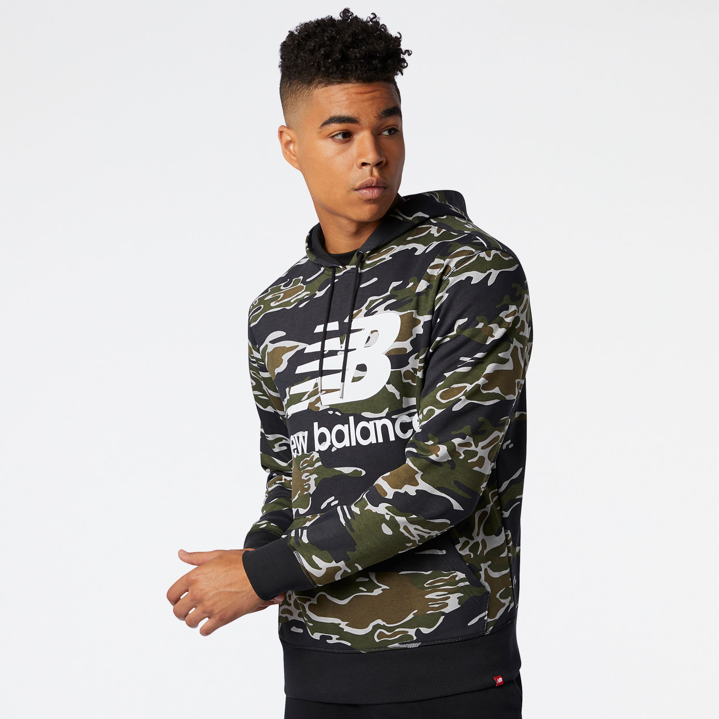 Men's Essentials Stacked Po AOP Hoodie 