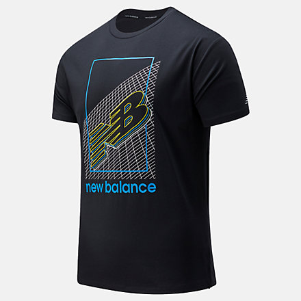NB R.W.T. Graphic Heathertech Tee, MT11062BKB image number null