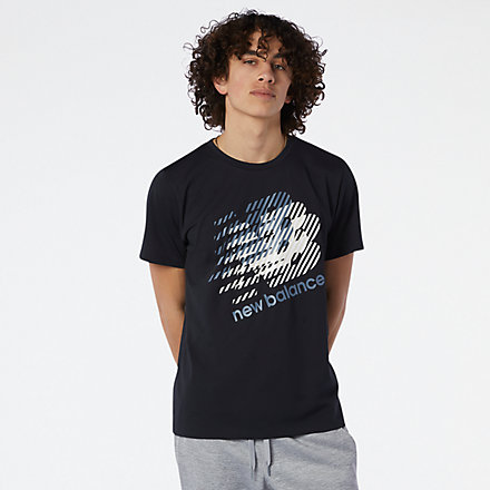 New Balance Graphic Heathertech Tee, MT11071BKW image number null