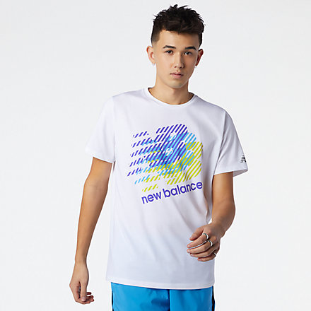 New Balance Graphic Heathertech Tee, MT11071WB image number null