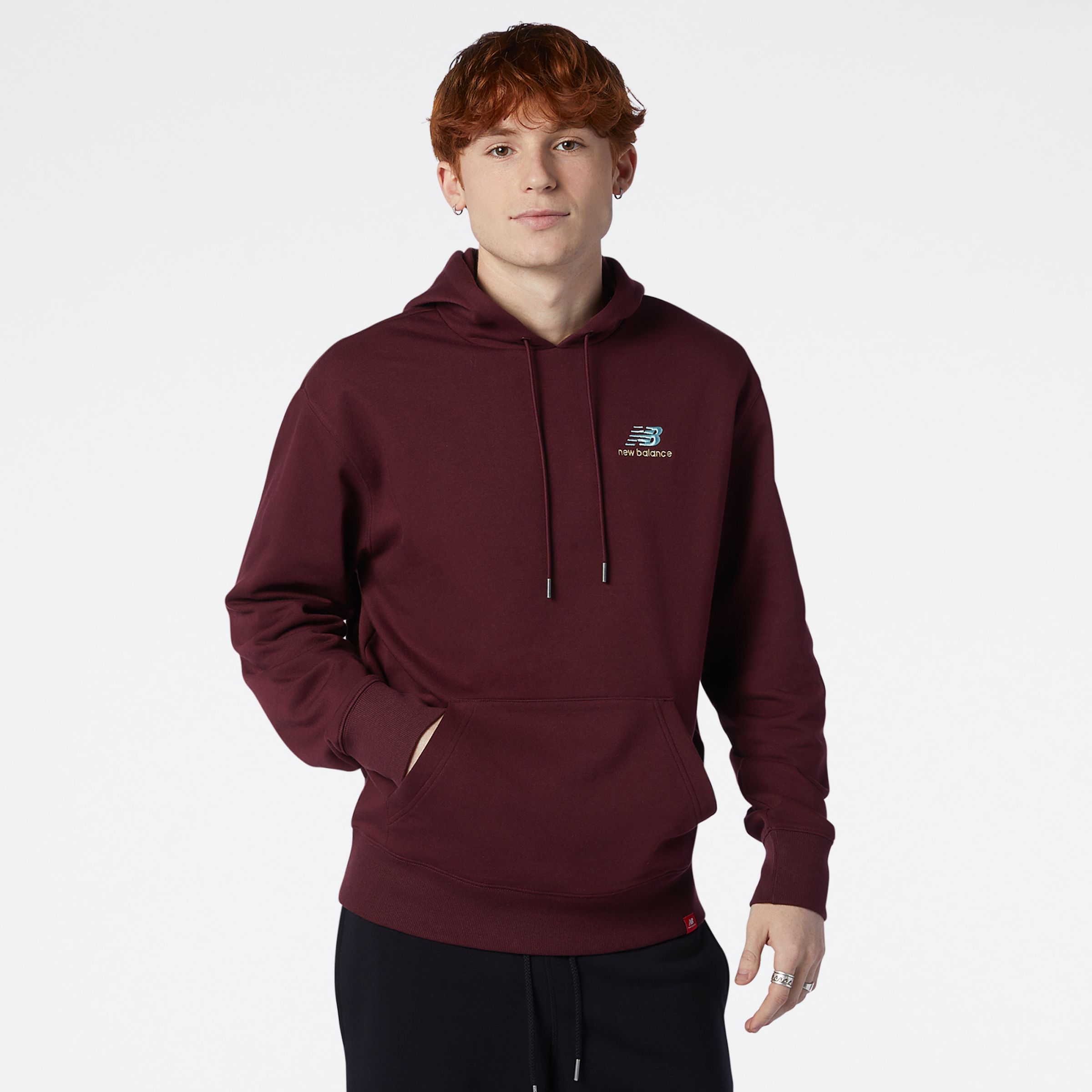 

New Balance Men's NB Essentials Embroidered Hoodie Red - Red