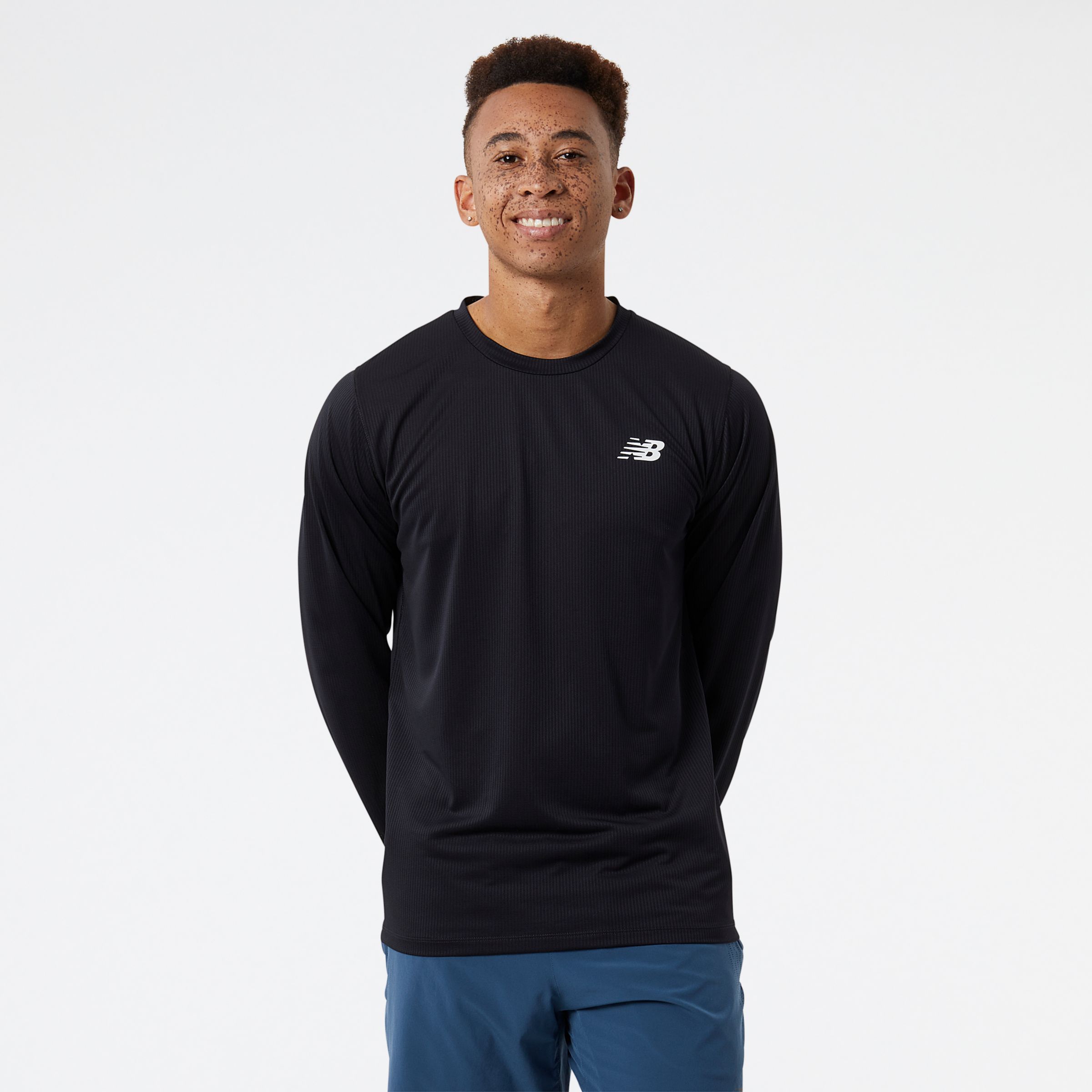 

New Balance Men's Tenacity Long Sleeve Tee Black - Black