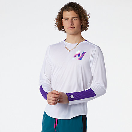 New Balance Printed Fast Flight Long Sleeve, MT13239DVH image number null