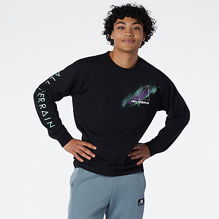 New Balance NB AT Long Sleeve Tee, MT13515BK image number null