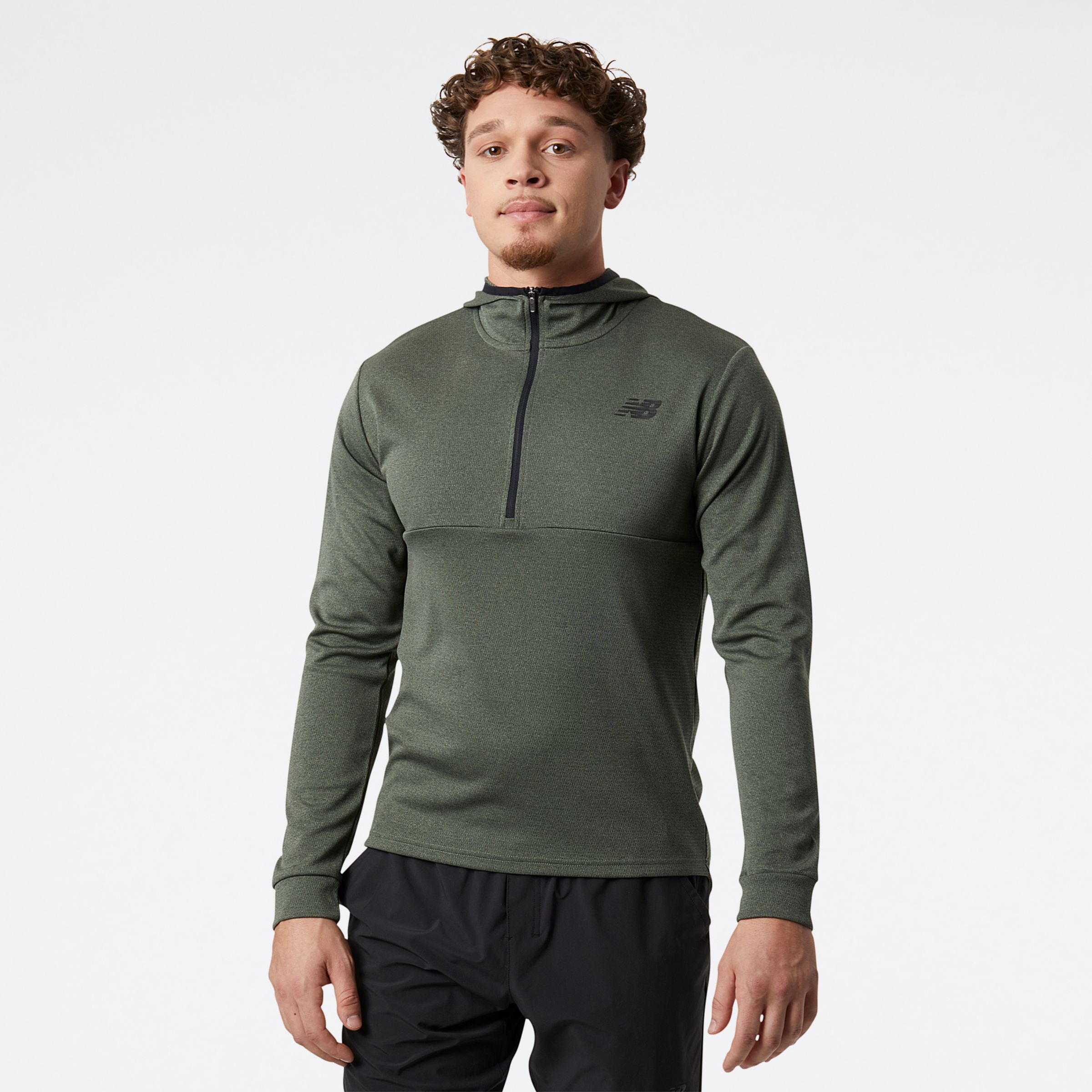 

New Balance Men's Tenacity Hooded 1/4 Zip Green - Green