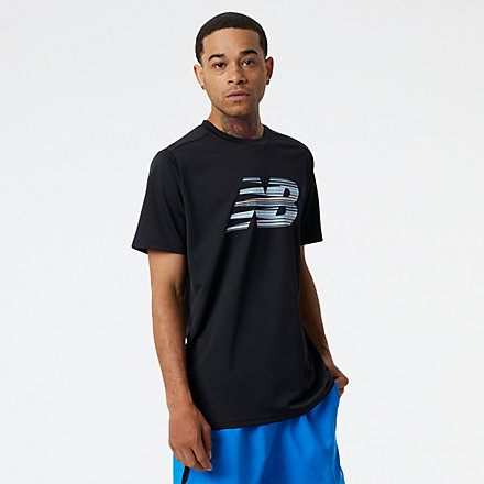New Balance Graphic Core Run Short Sleeve, MT21197BK image number null