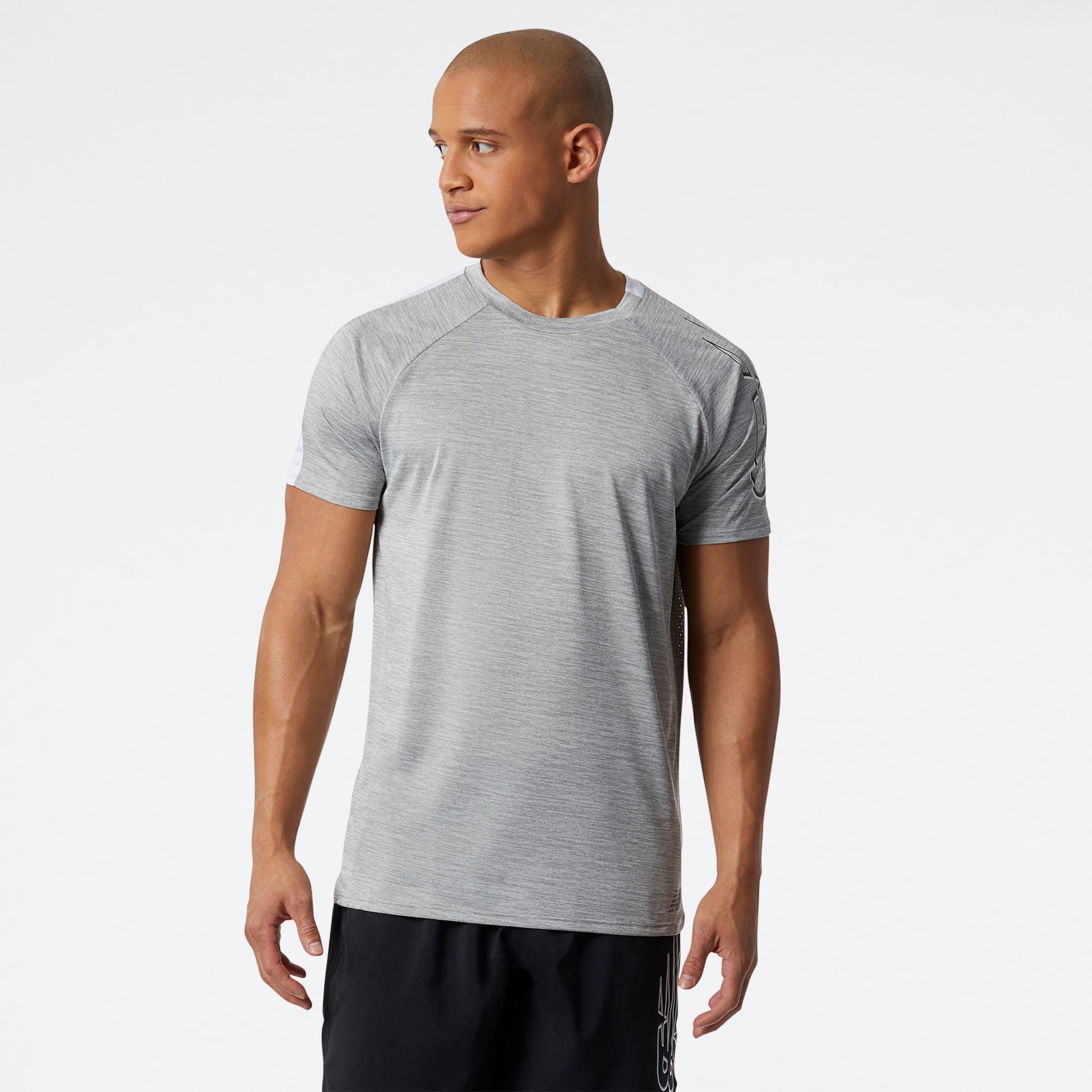 

New Balance Men's Printed Fast Flight Short Sleeve Grey - Grey