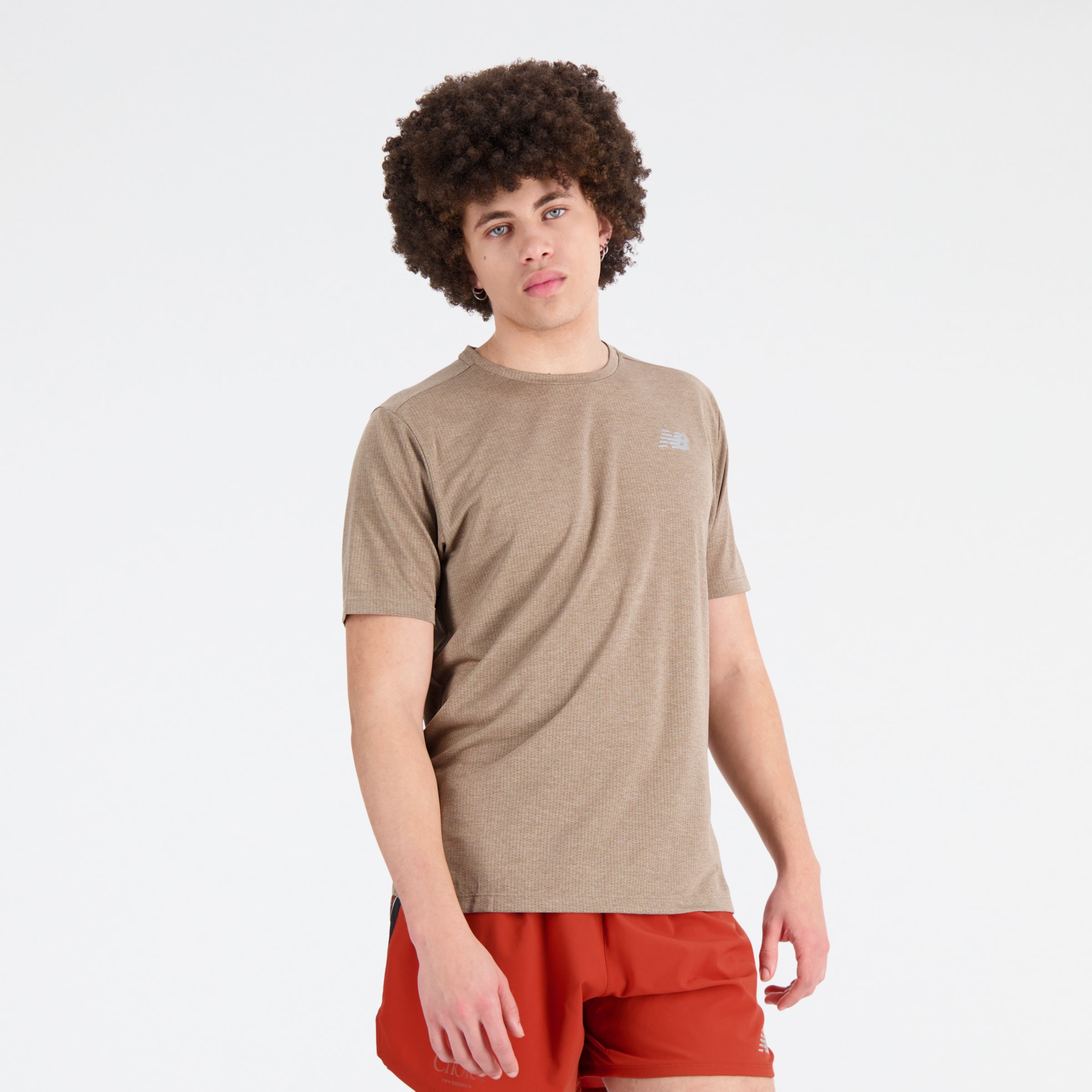 

New Balance Men's Impact Run Short Sleeve Brown - Brown