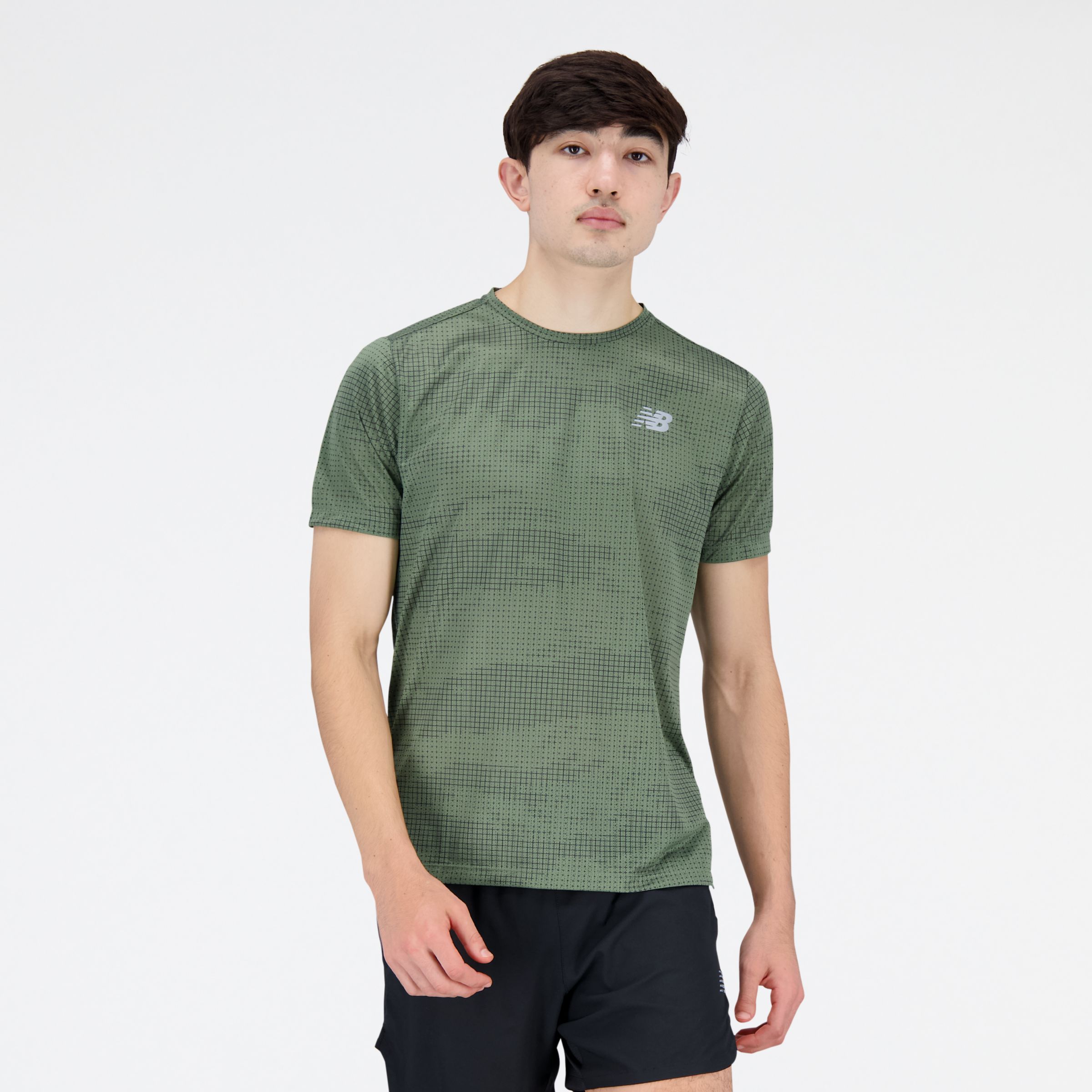 Herren Printed Impact Run Short Sleeve - New Balance 