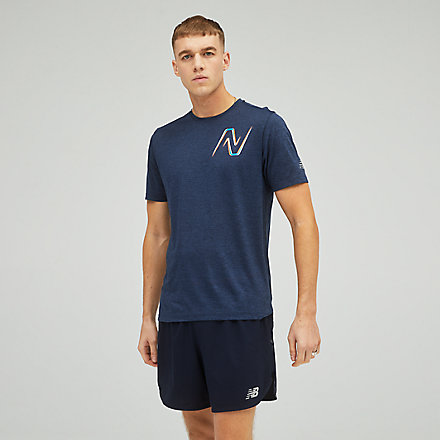 NB Graphic Impact Run Short Sleeve, MT21277ECR image number null