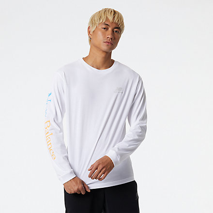New Balance NB Essentials Celebrate Long Sleeve T-Shirt, MT21514WT image number null