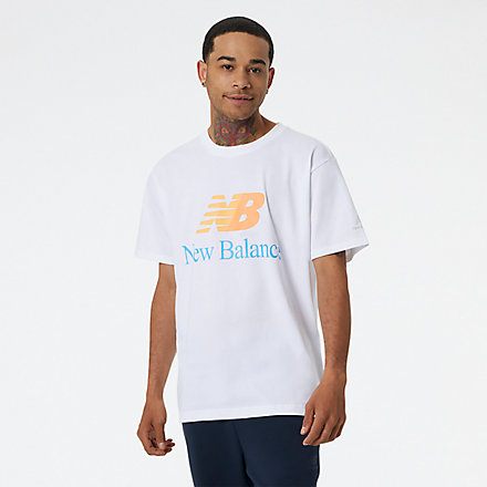New Balance NB Essentials Celebrate Split Logo Tee, MT21529WT image number null