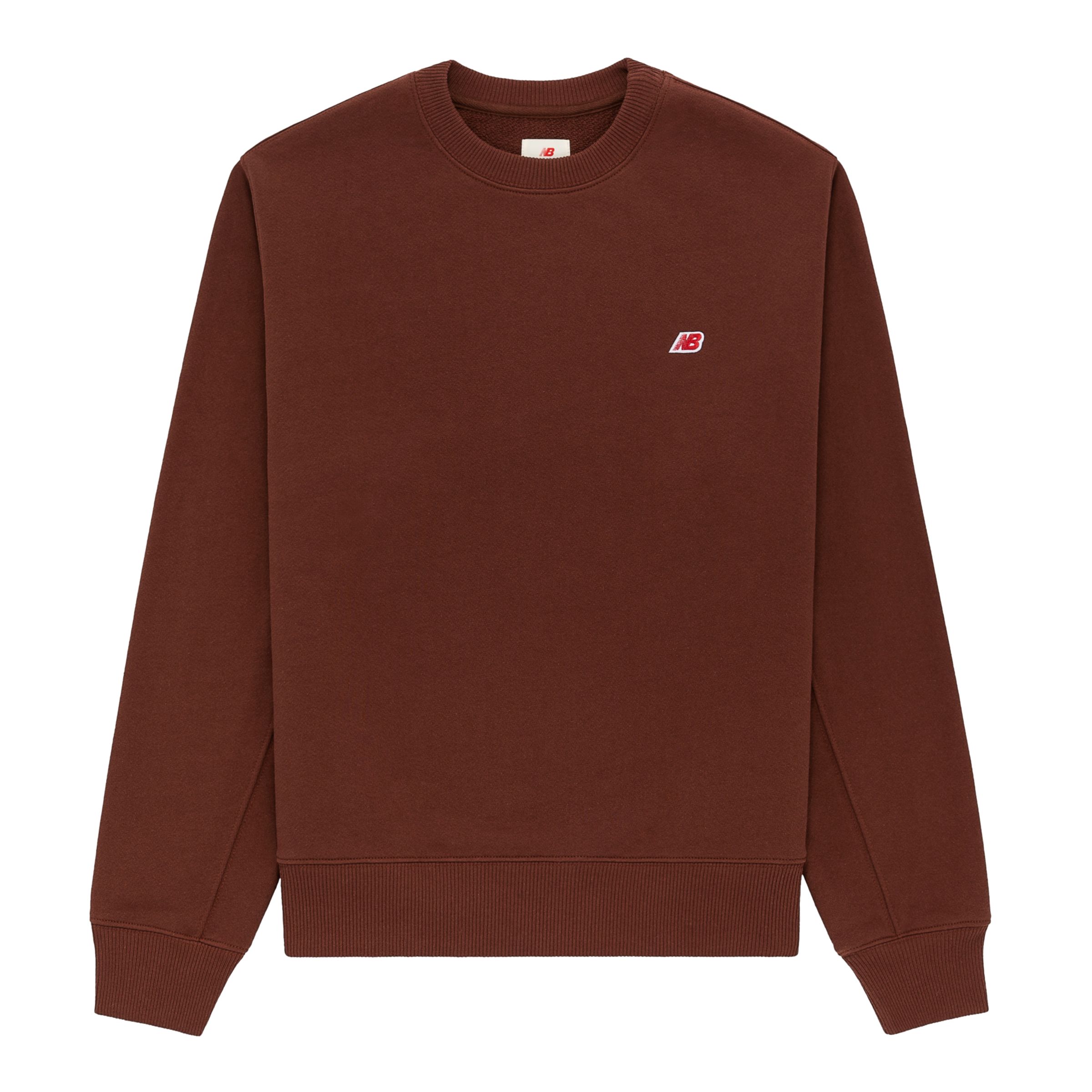 New Balance Homme MADE in USA Core Crewneck Sweatshirt en Brown/marron, Cotton Fleece, Taille S
