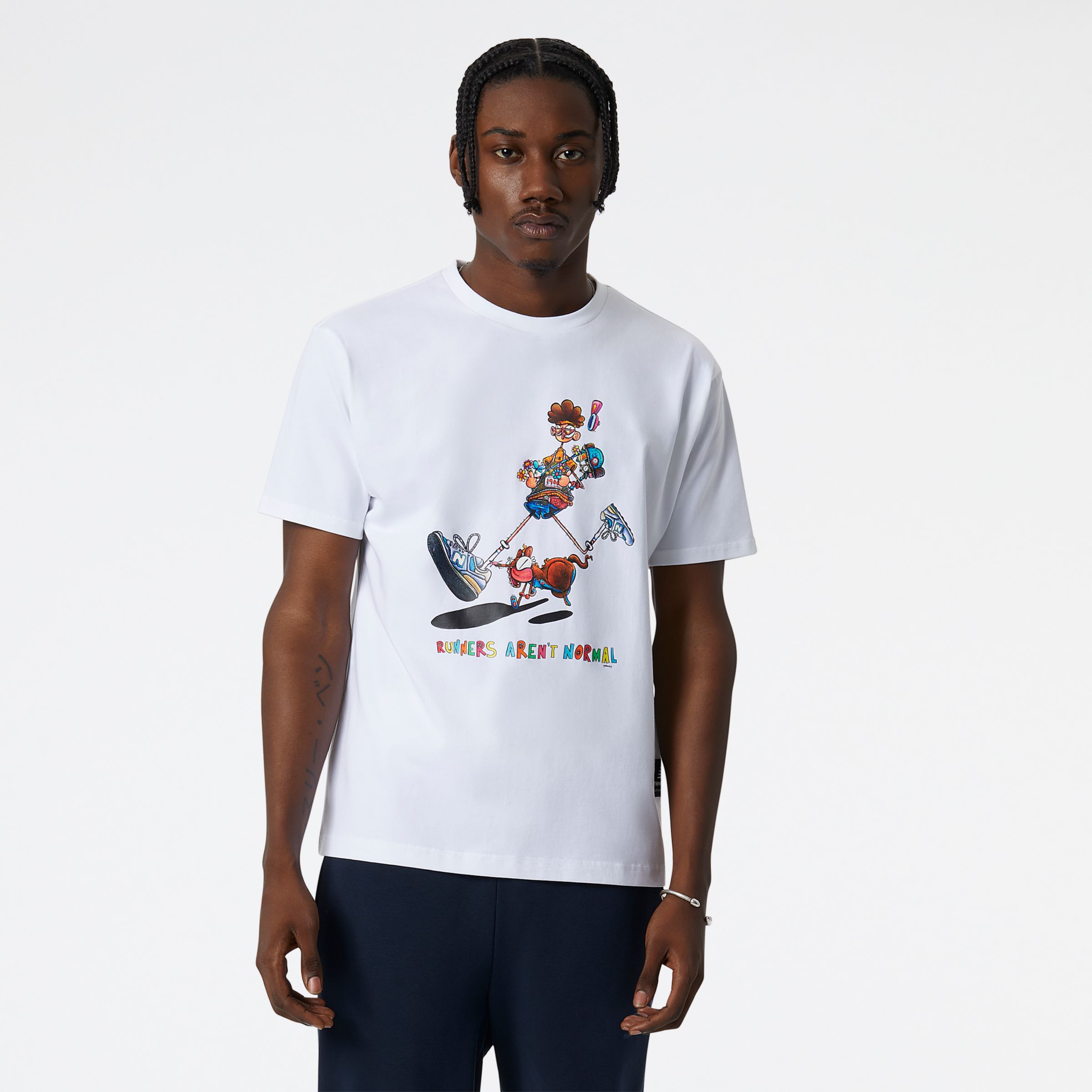New Balance Homme T-Shirt NB Artist Pack Gawx 1 en White/blanc, Cotton, Taille M