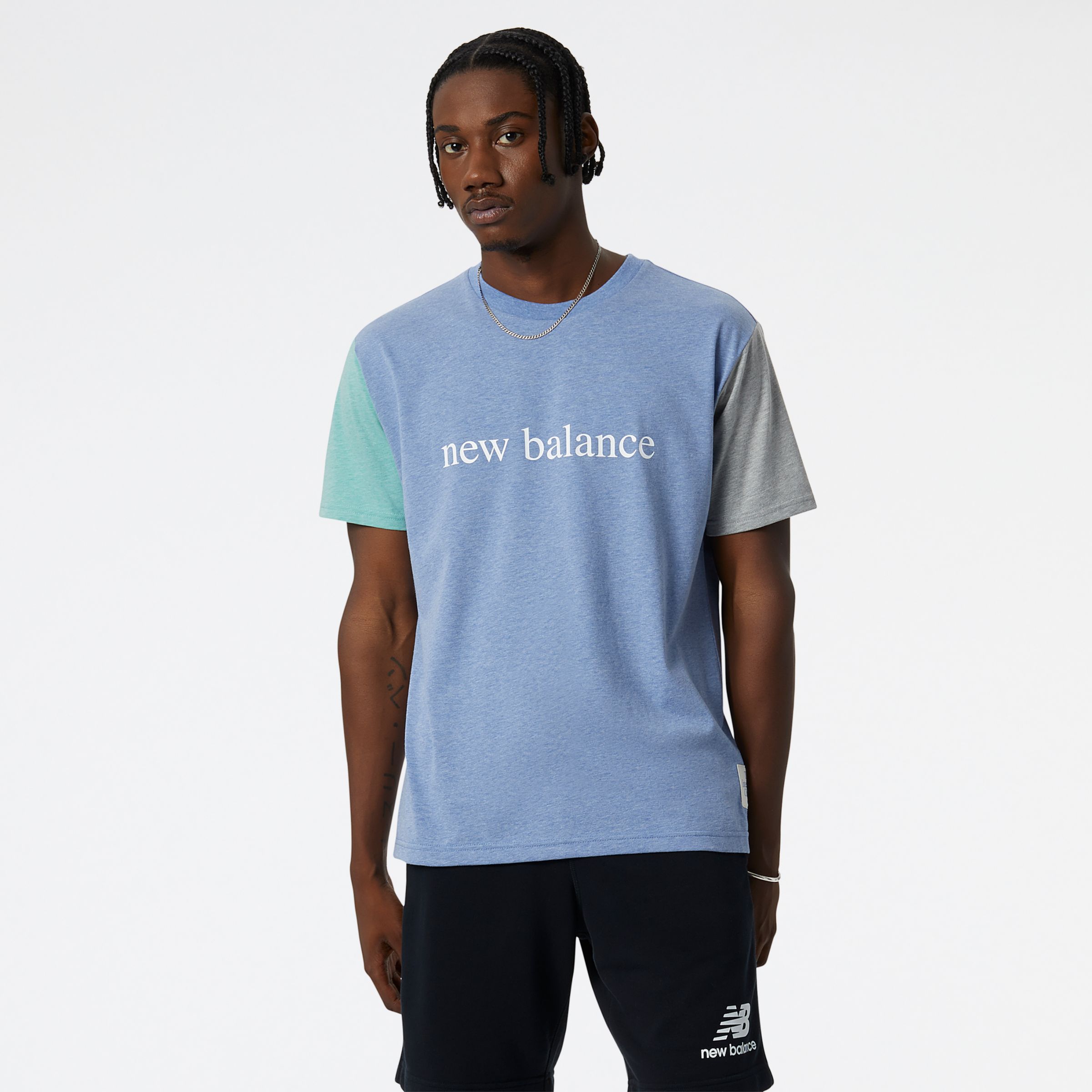 

New Balance Men's NB Essentials Short Sleeve Tee Blue - Blue