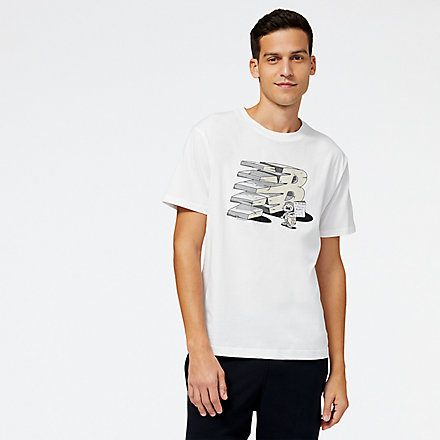 New Balance NB Essentials Monumental Graphic Tee, MT21568WT image number null