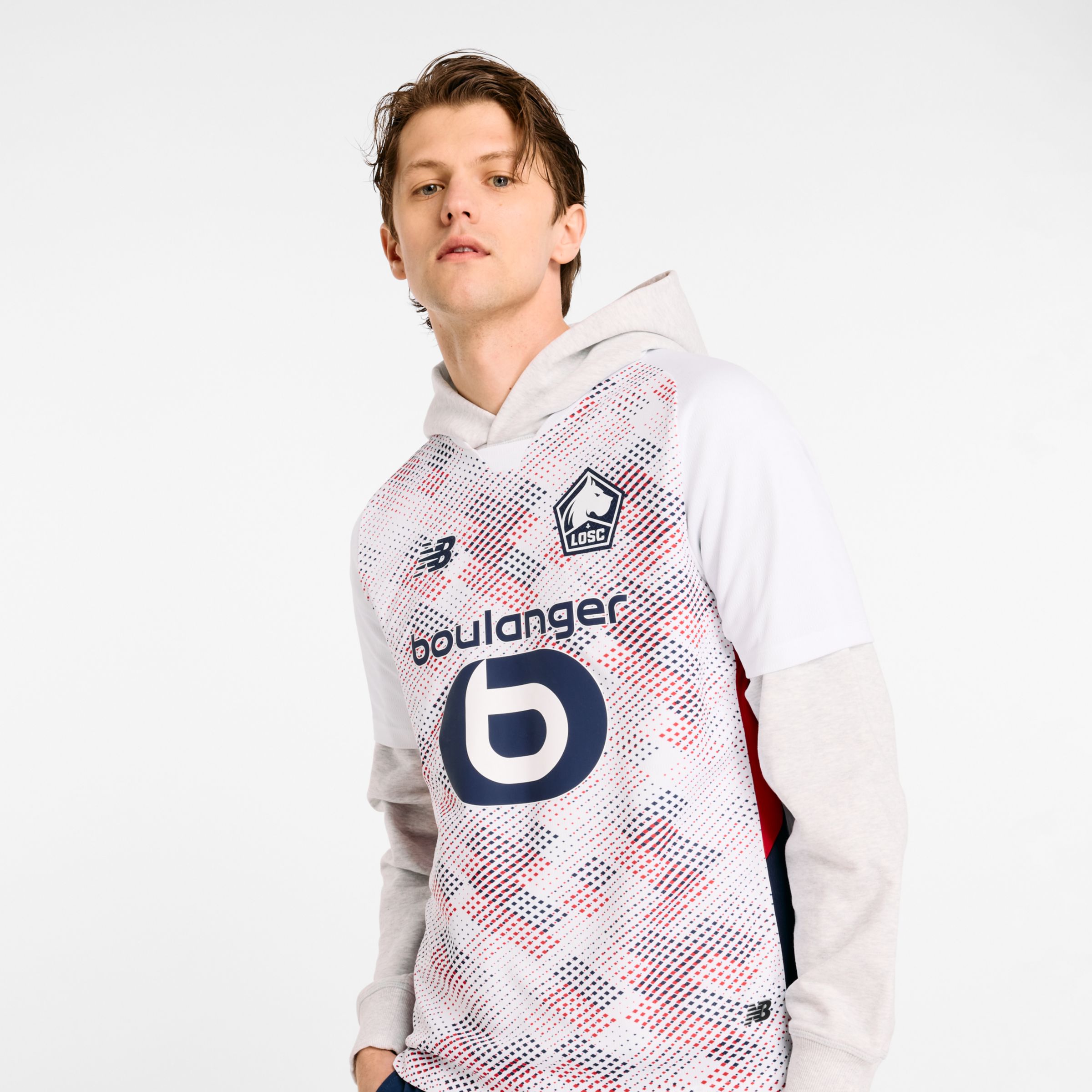 New Balance Homme Lille LOSC Away Short Sleeve Jersey en Noir, Polyester, Taille XL