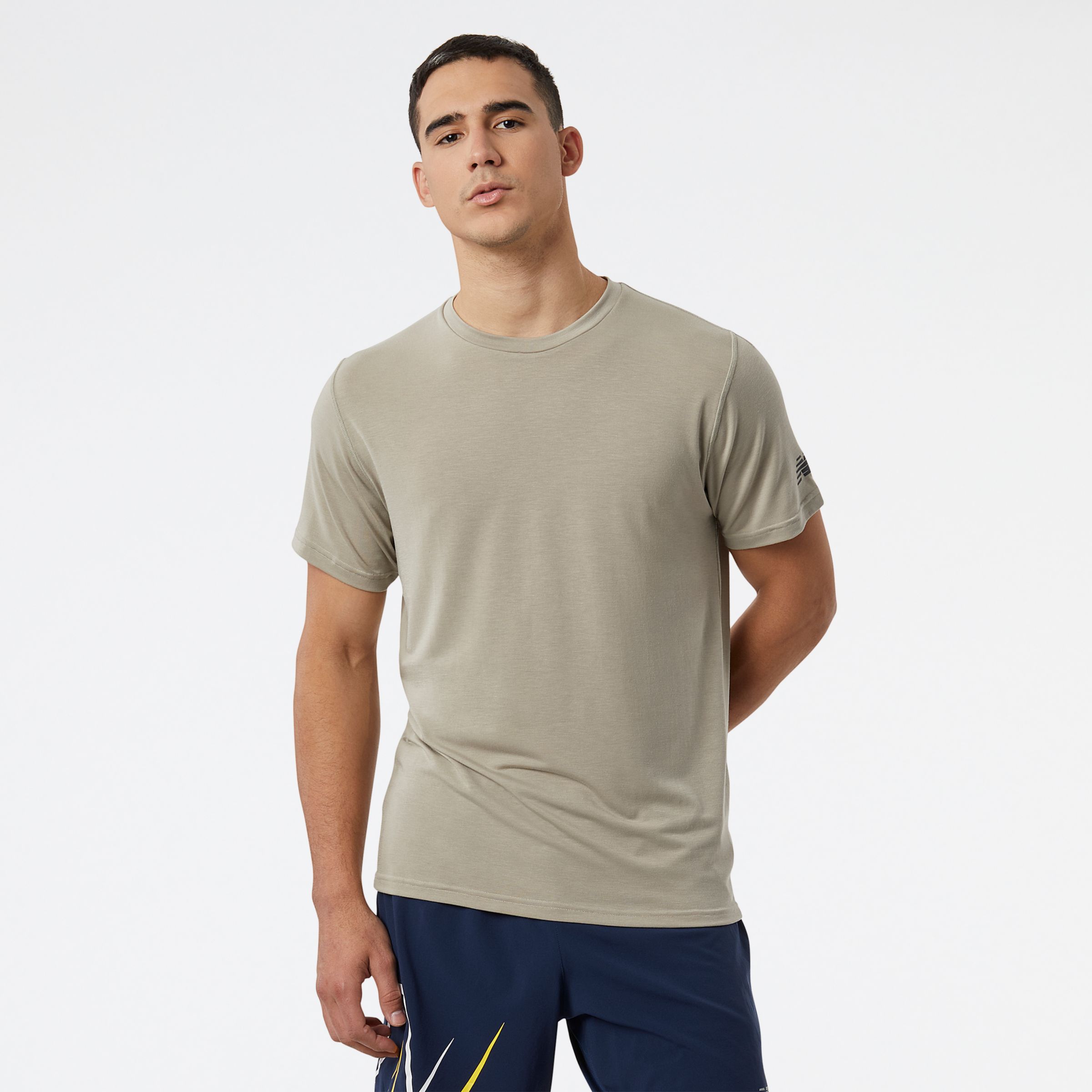 

New Balance Men's R.W. Tech Tee with Dri-Release Grey - Grey