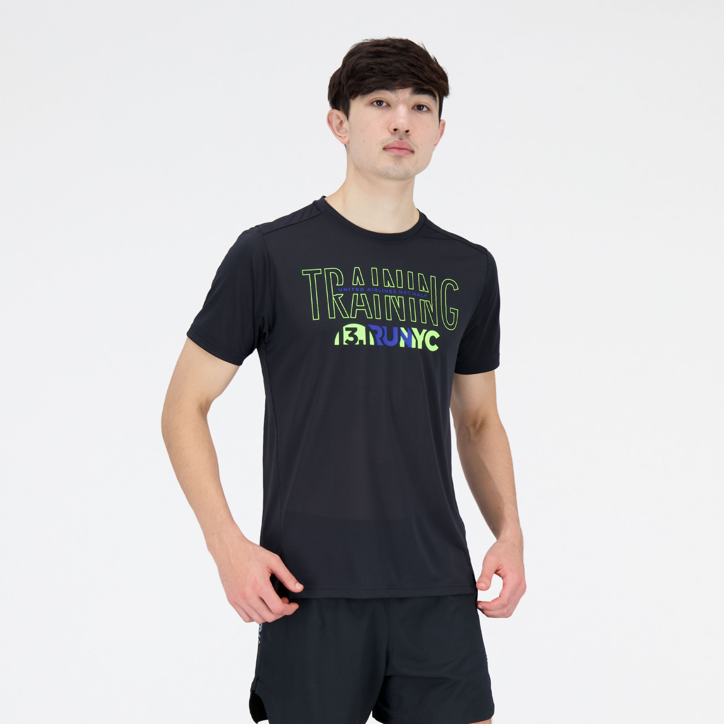 

New Balance Men's United Airlines NYC Half Training Accelerate Short Sleeve Black - Black