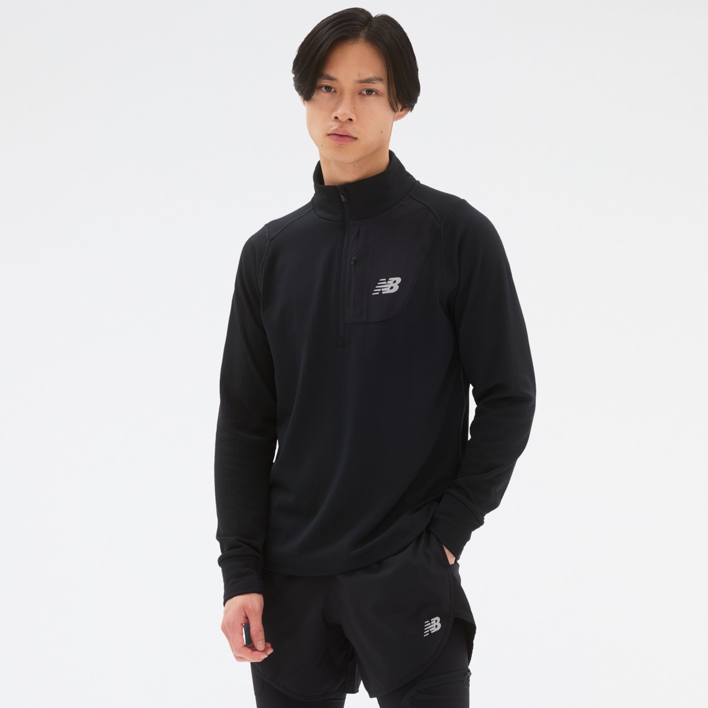 

New Balance Men's NB Heat Grid Half Zip Black - Black