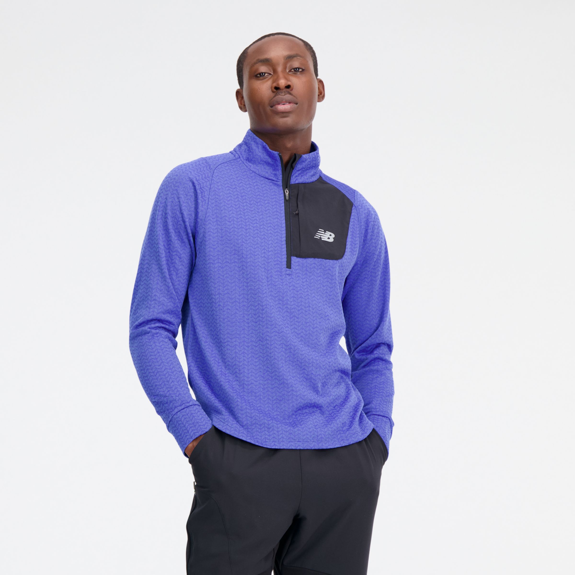 

New Balance Men's NB Heat Grid Half Zip Blue - Blue