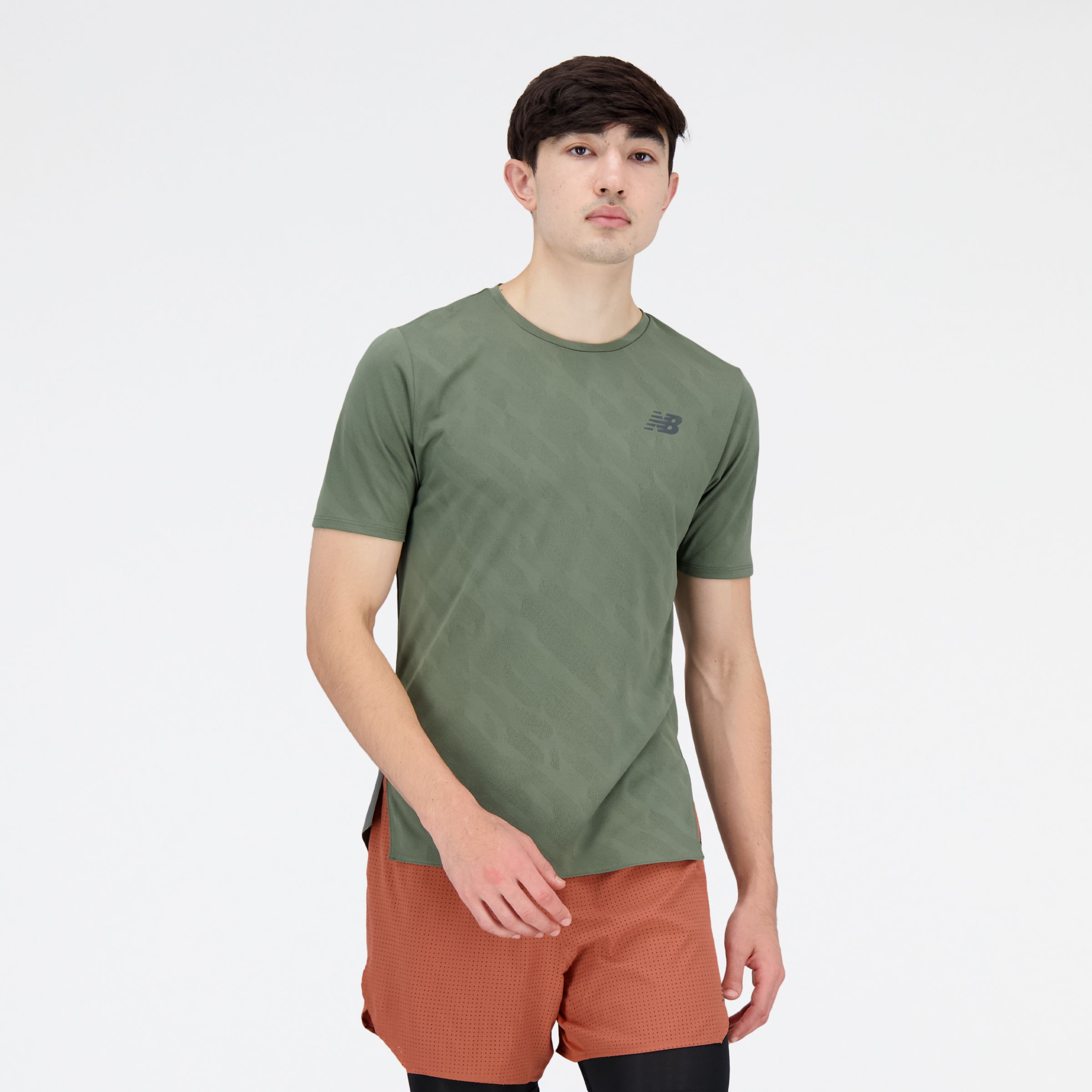 

New Balance Men's Q Speed Jacquard Short Sleeve Green - Green