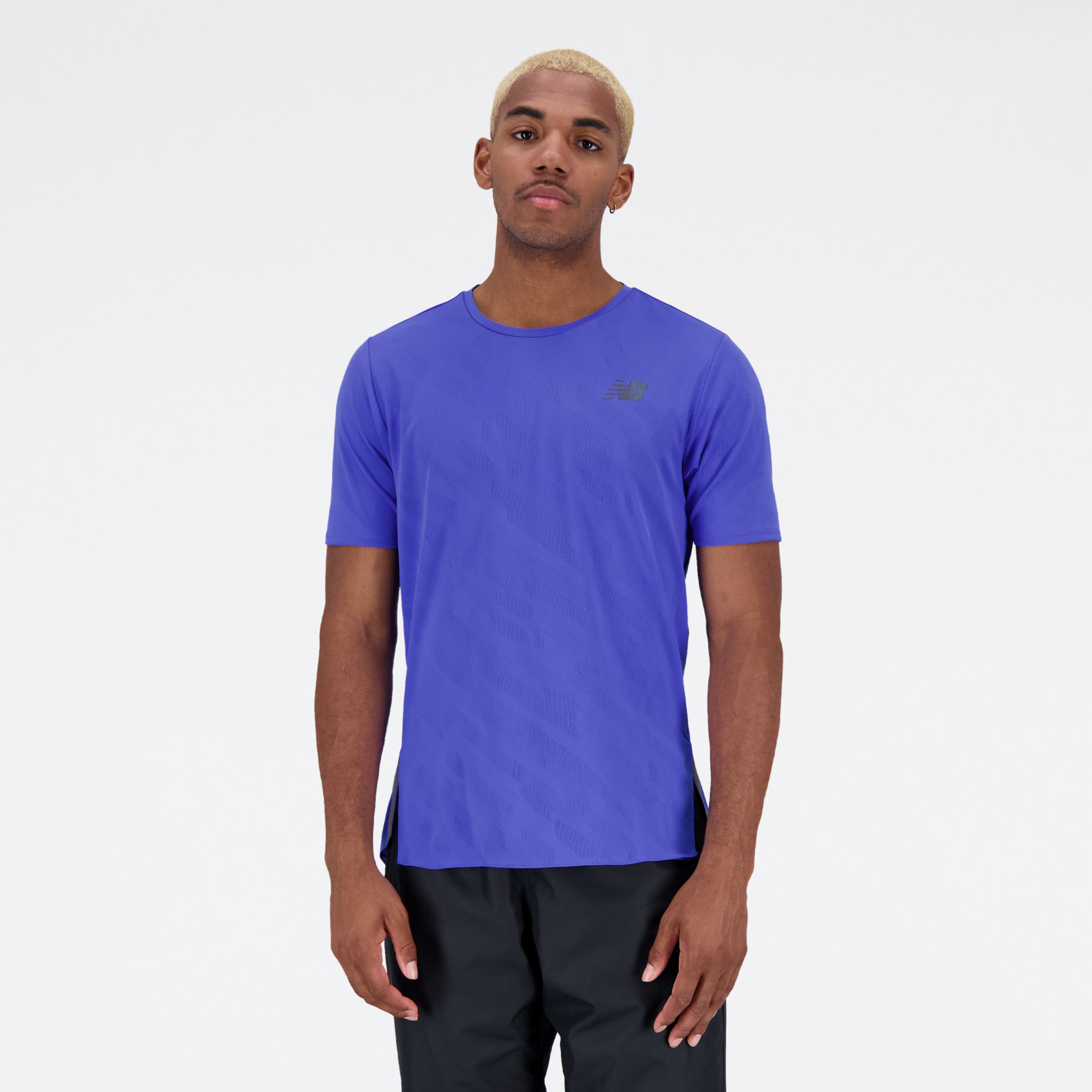 

New Balance Men's Q Speed Jacquard Short Sleeve Blue - Blue