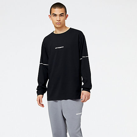New Balance NB Essentials Graphic Long Sleeve, MT23518BK image number null