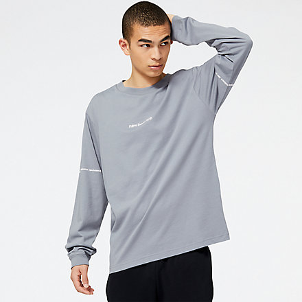 New Balance NB Essentials Graphic Long Sleeve, MT23518GNM image number null