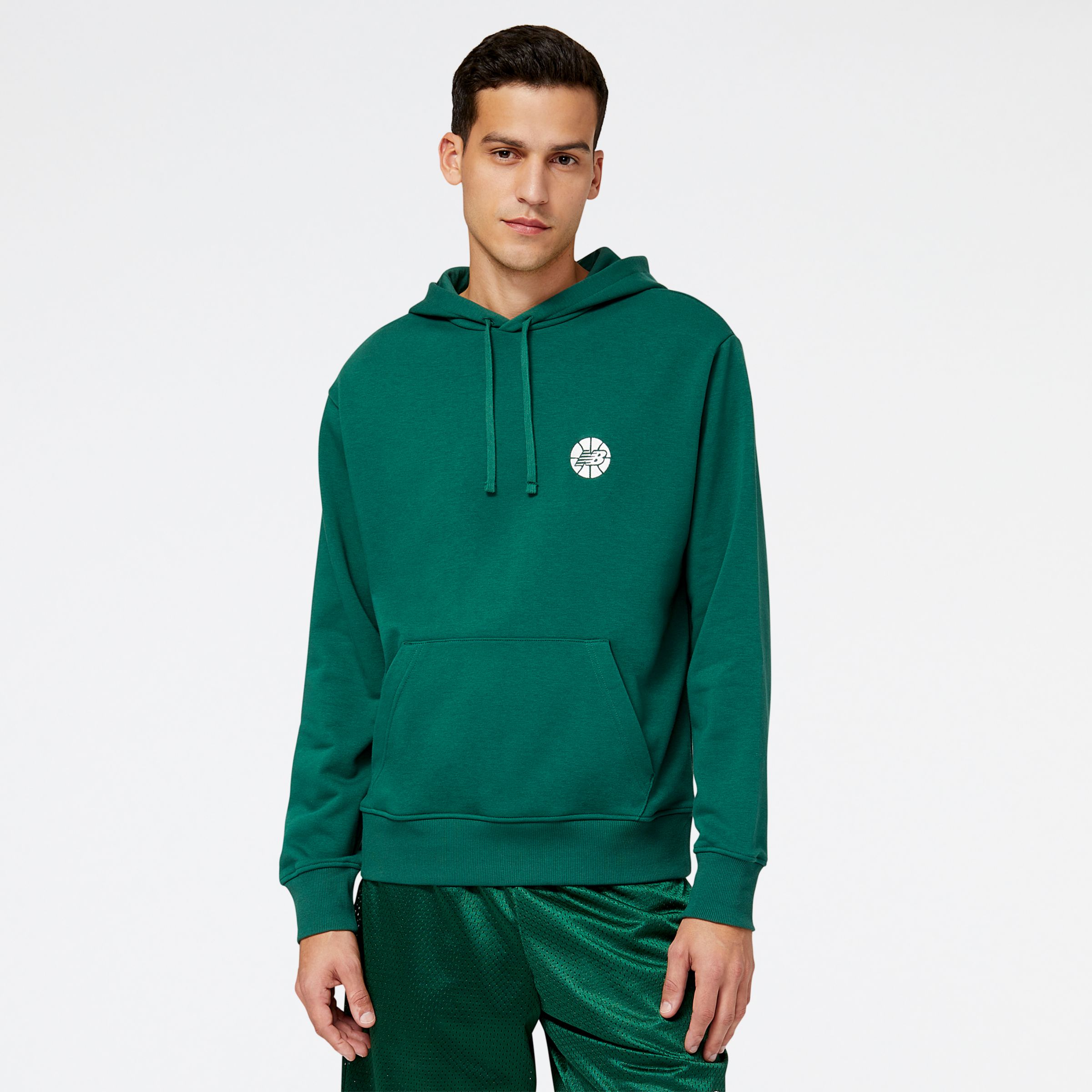 

New Balance Men's NB Hoops Fundamentals Hoodie Green - Green