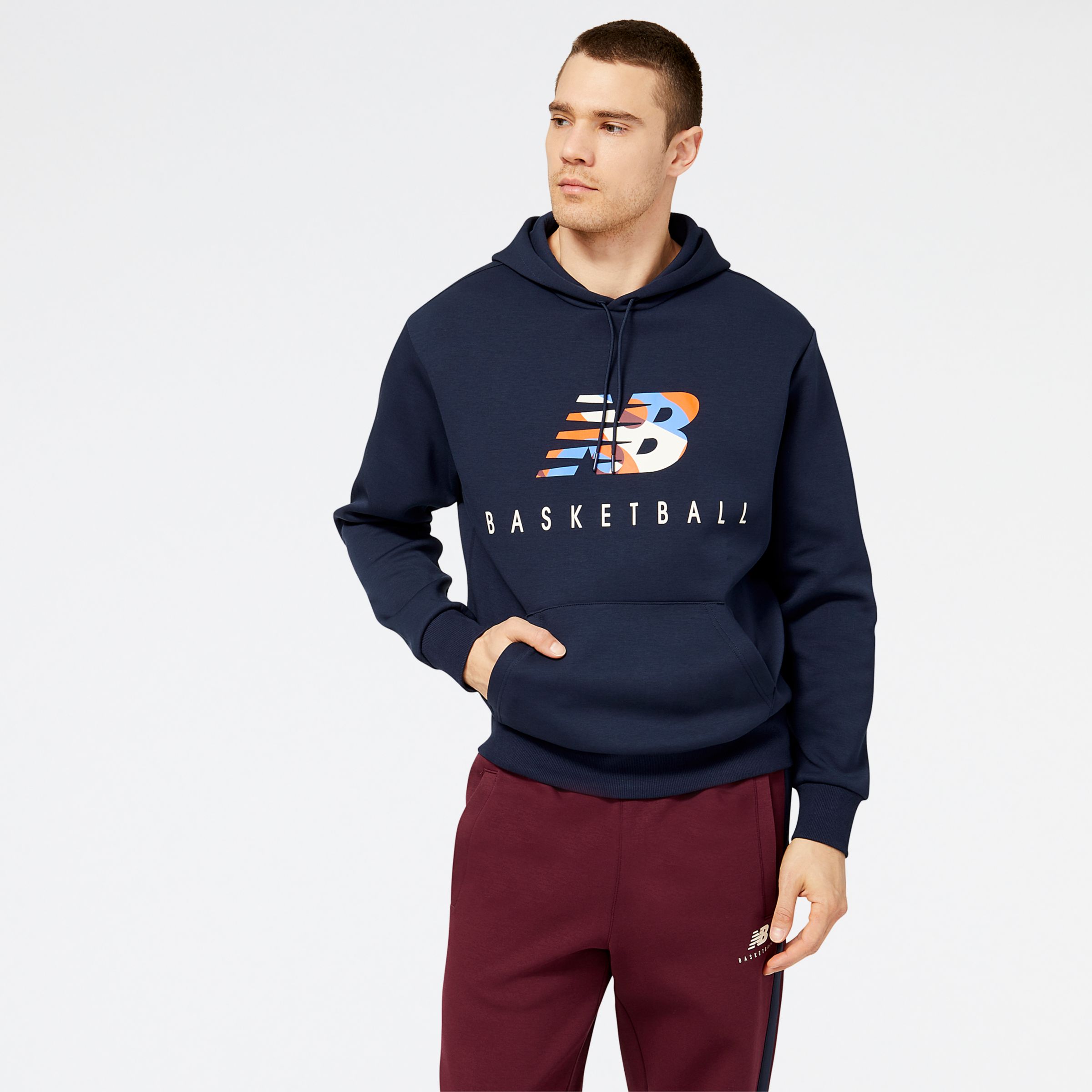 

New Balance Men's NB Hoops Abstract Fleece Hoodie Black - Black