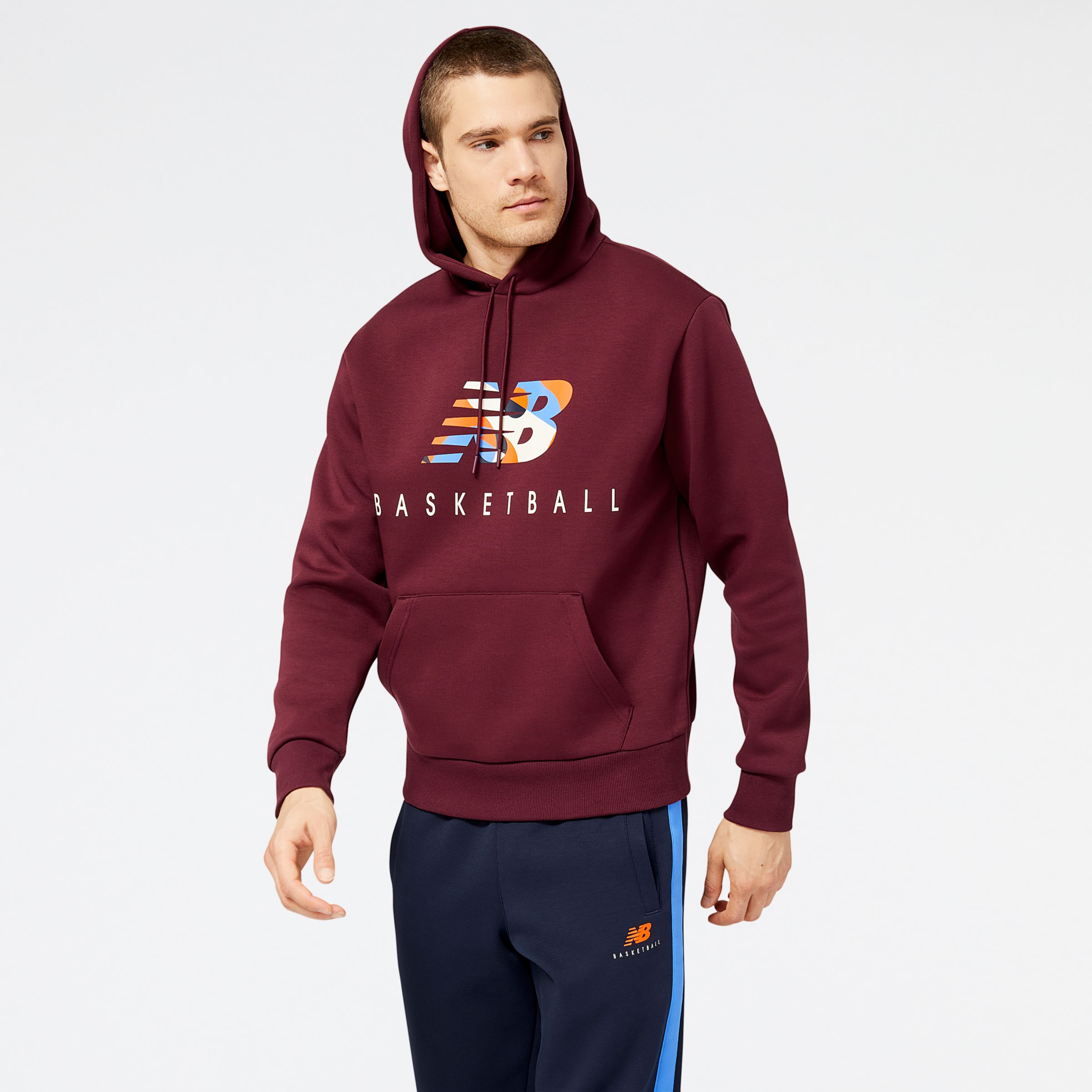 

New Balance Men's NB Hoops Abstract Fleece Hoodie Red - Red