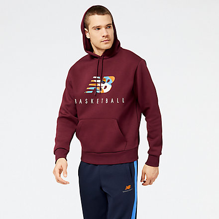 New Balance NB Hoops Abstract Fleece Hoodie, MT23585NBY image number null