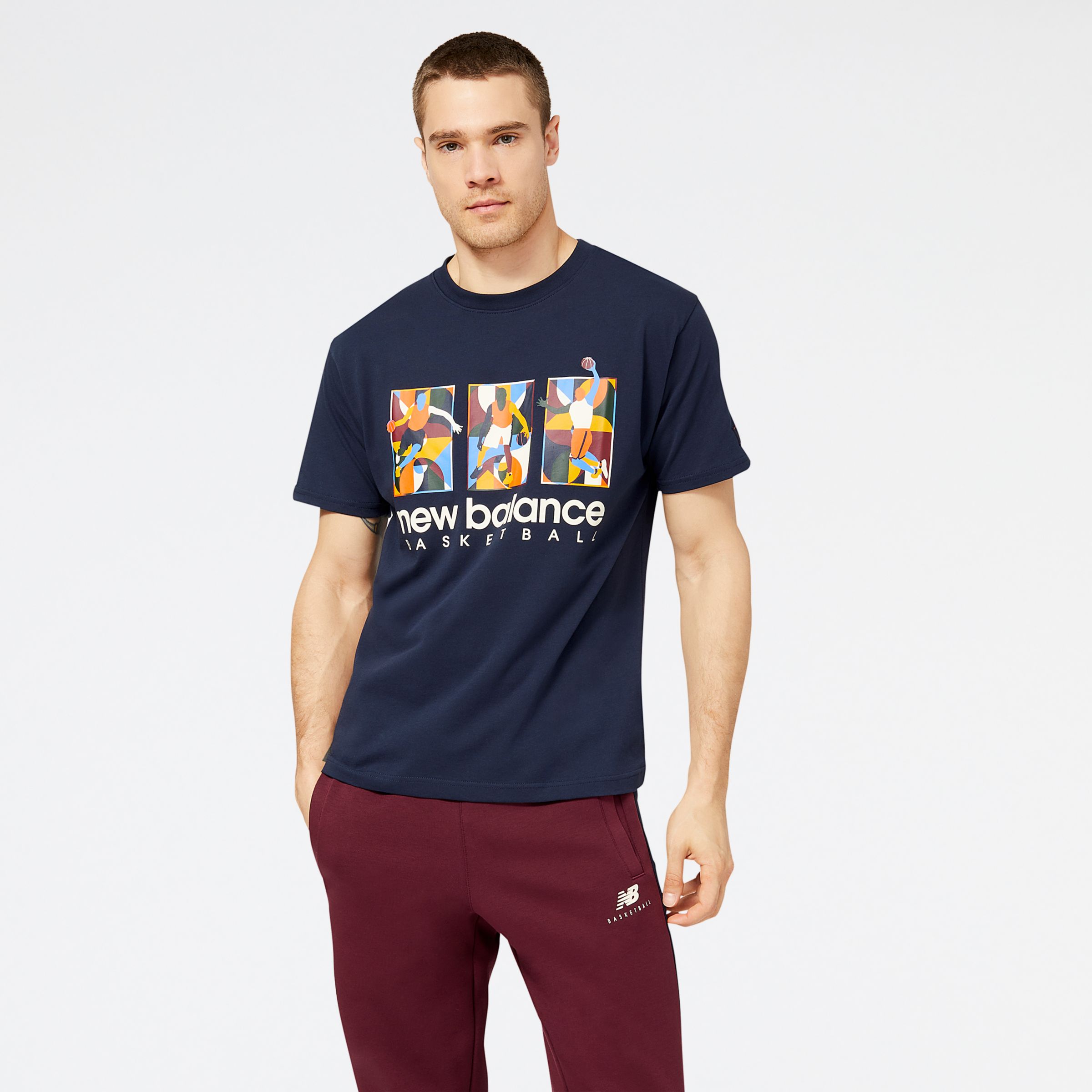 

New Balance Men's NB Hoops Abstract Graphic T-Shirt Black - Black
