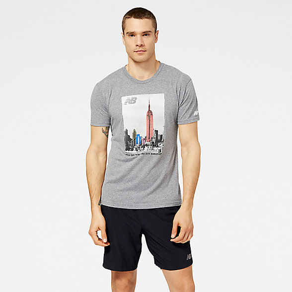 New Balance NYC 纽约马拉松特别款印花短袖T恤, MT23605MAG
