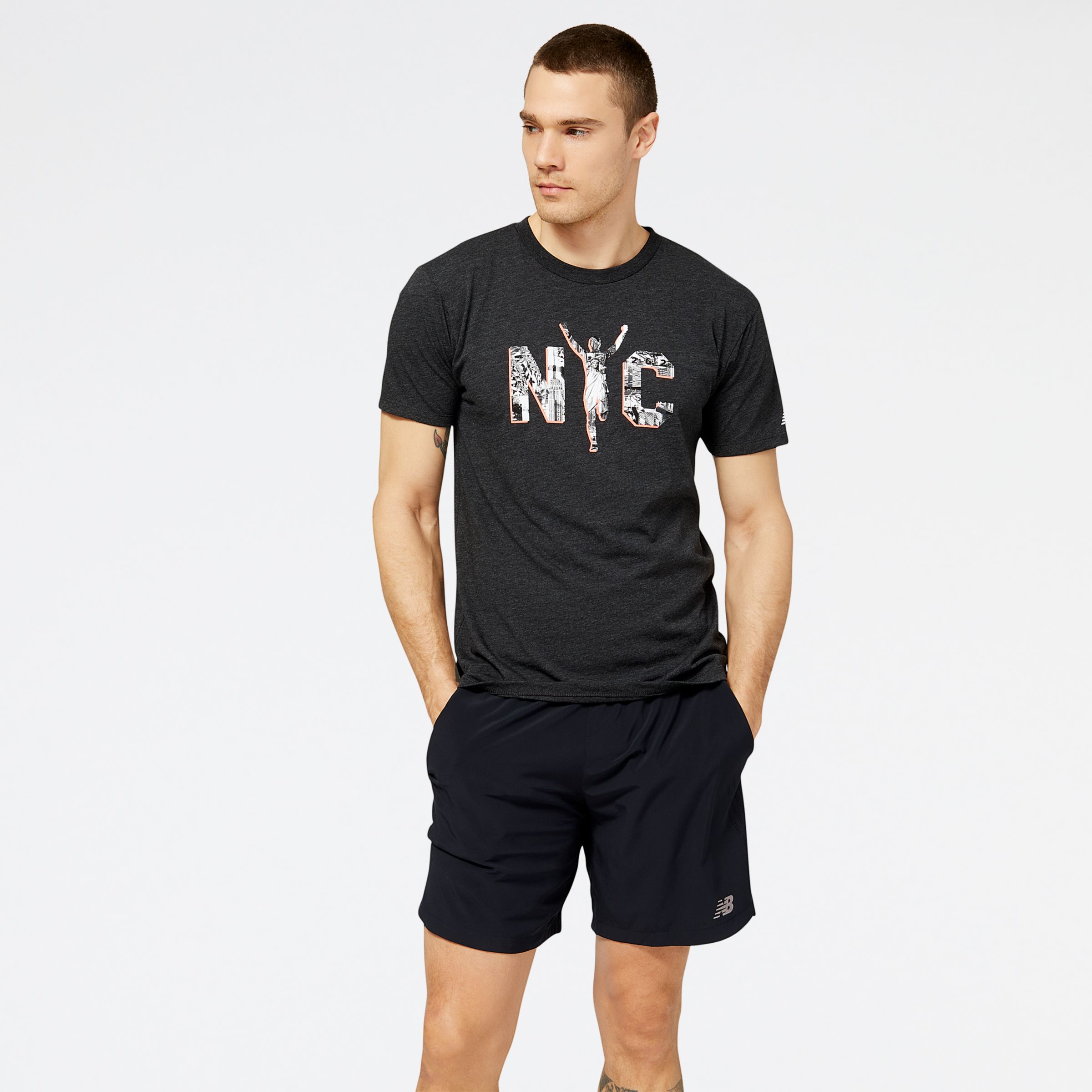 New Balance NYC 纽约马拉松特别款短袖T恤, MT23606MBK