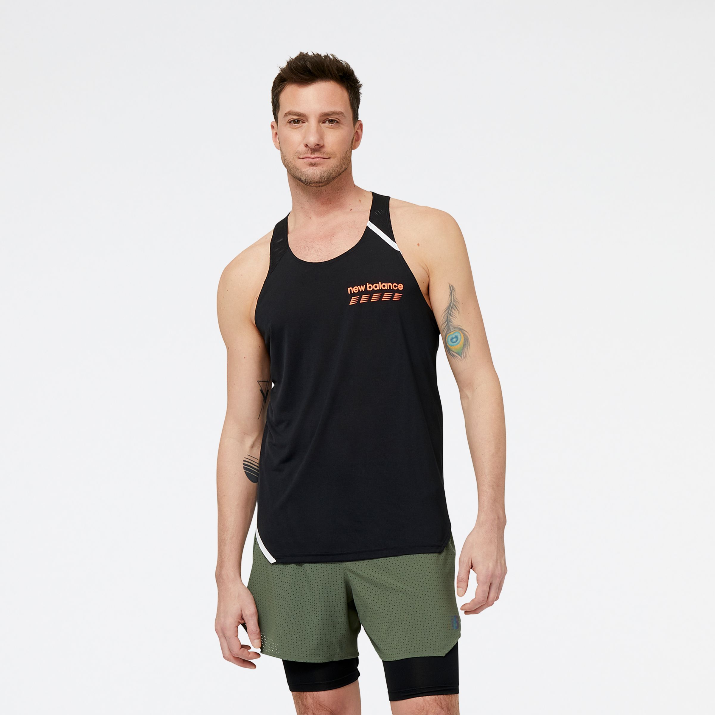 New Balance Homme Accelerate Pacer Singlet en Black/Noir, Poly Knit, Taille 2XL