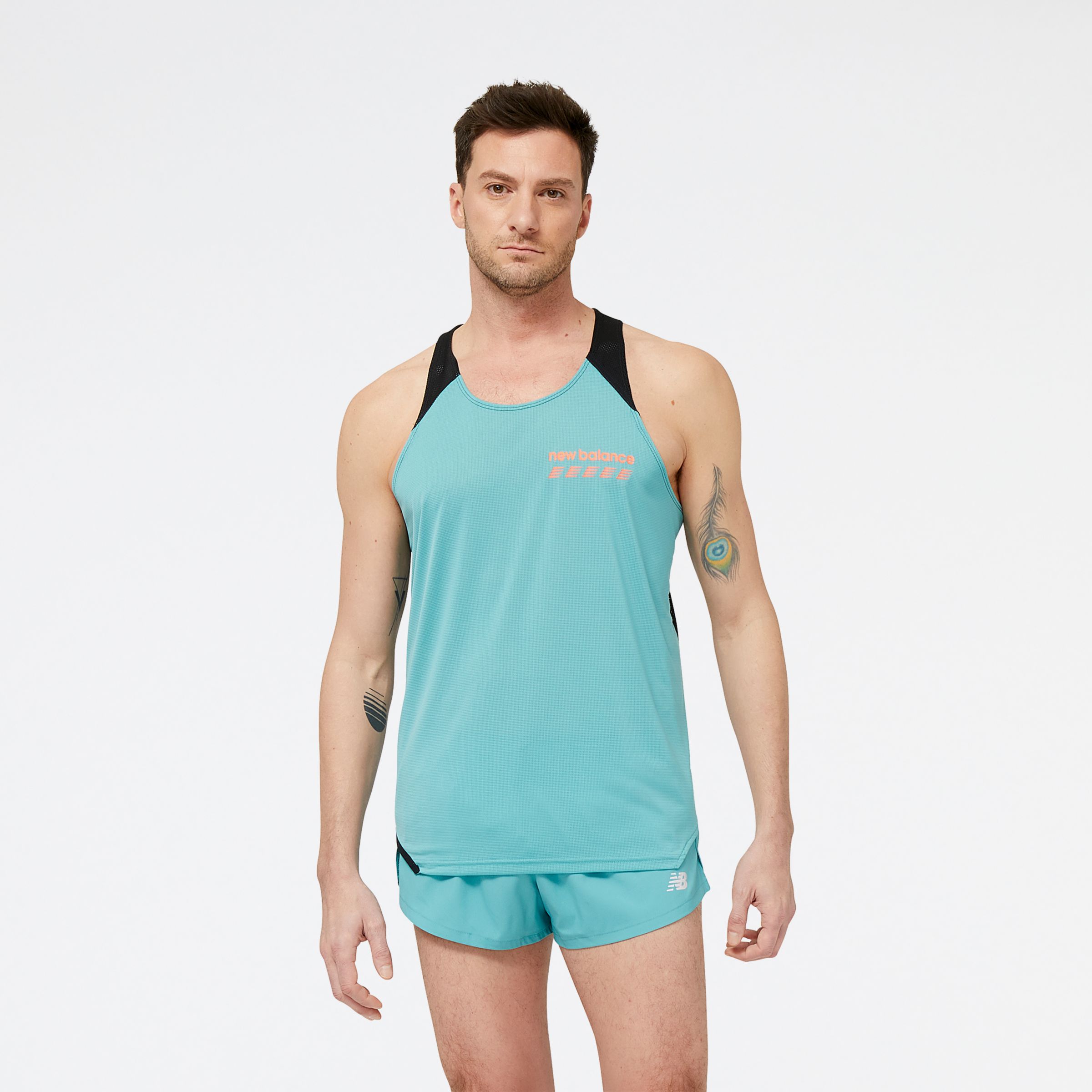 New Balance Homme Accelerate Pacer Singlet en Beige, Poly Knit, Taille XL