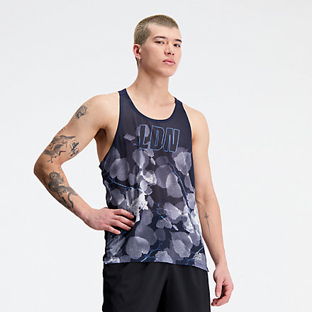 New Balance London Edition Printed Impact Run Singlet, MT31261DNNY image number null